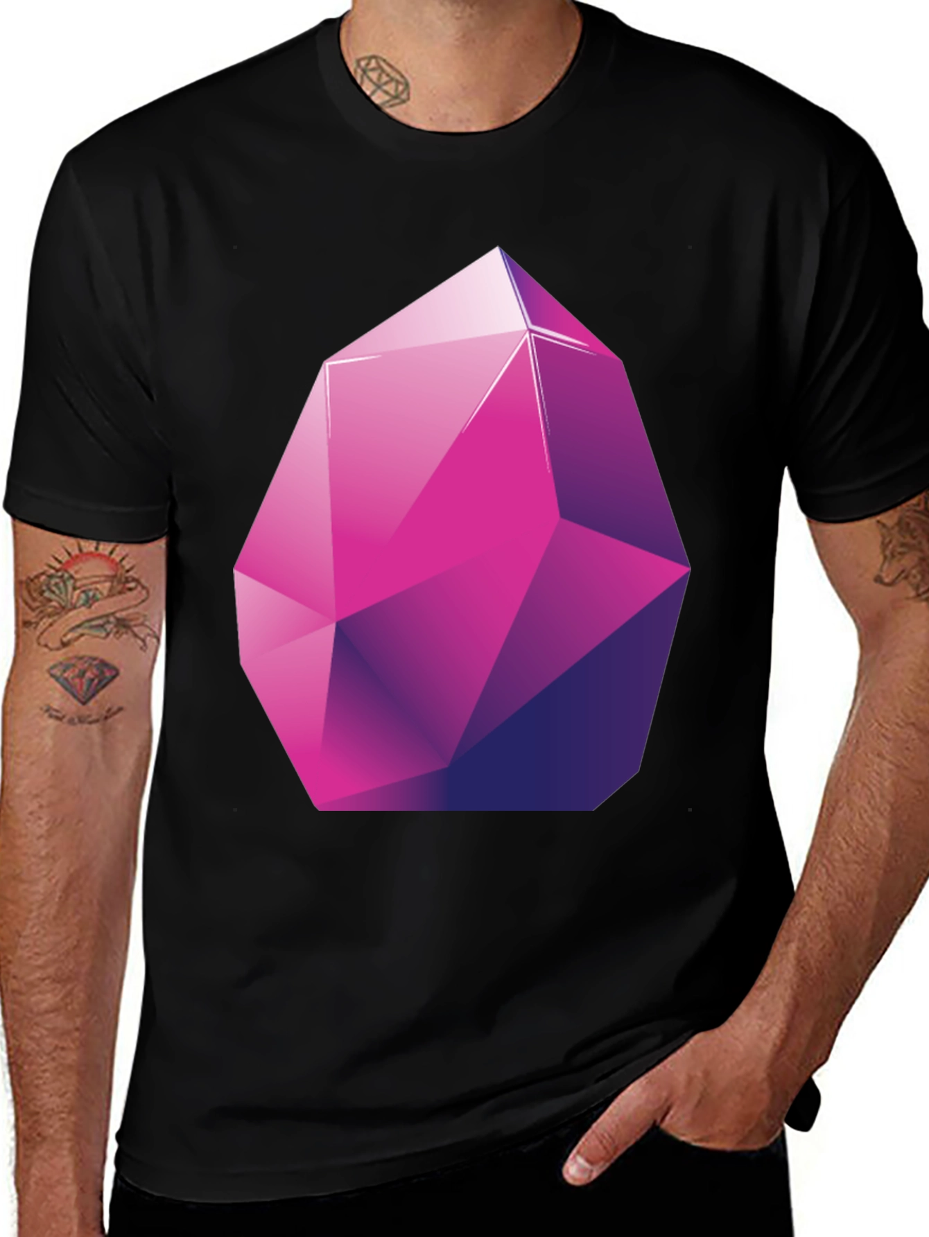 Variant 6 of Geometric Crystal Graphic Tee - Stylish Modern Design