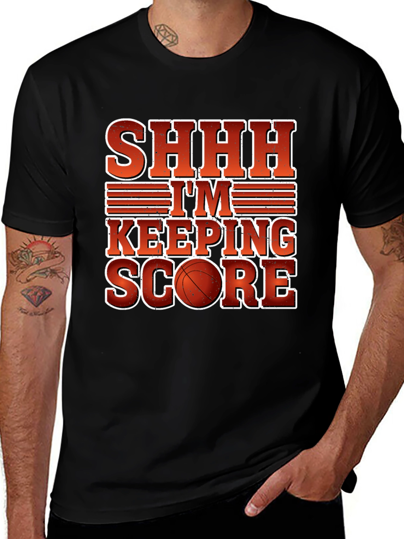 Variant 17 of SHHH I'm Keeping Score T-Shirt - Basketball Game Tee