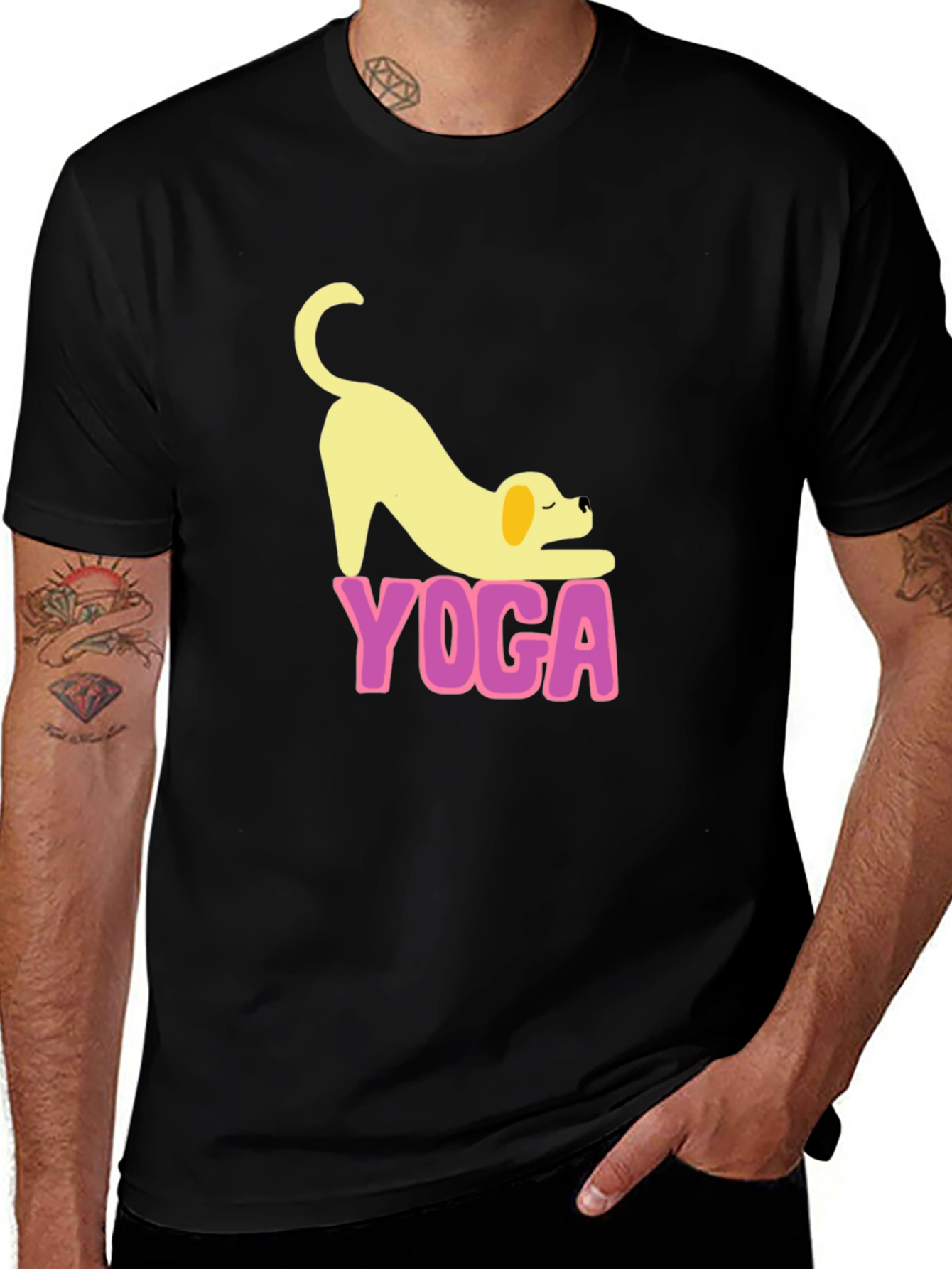 Variant 13 of Yoga Dog Black T-Shirt