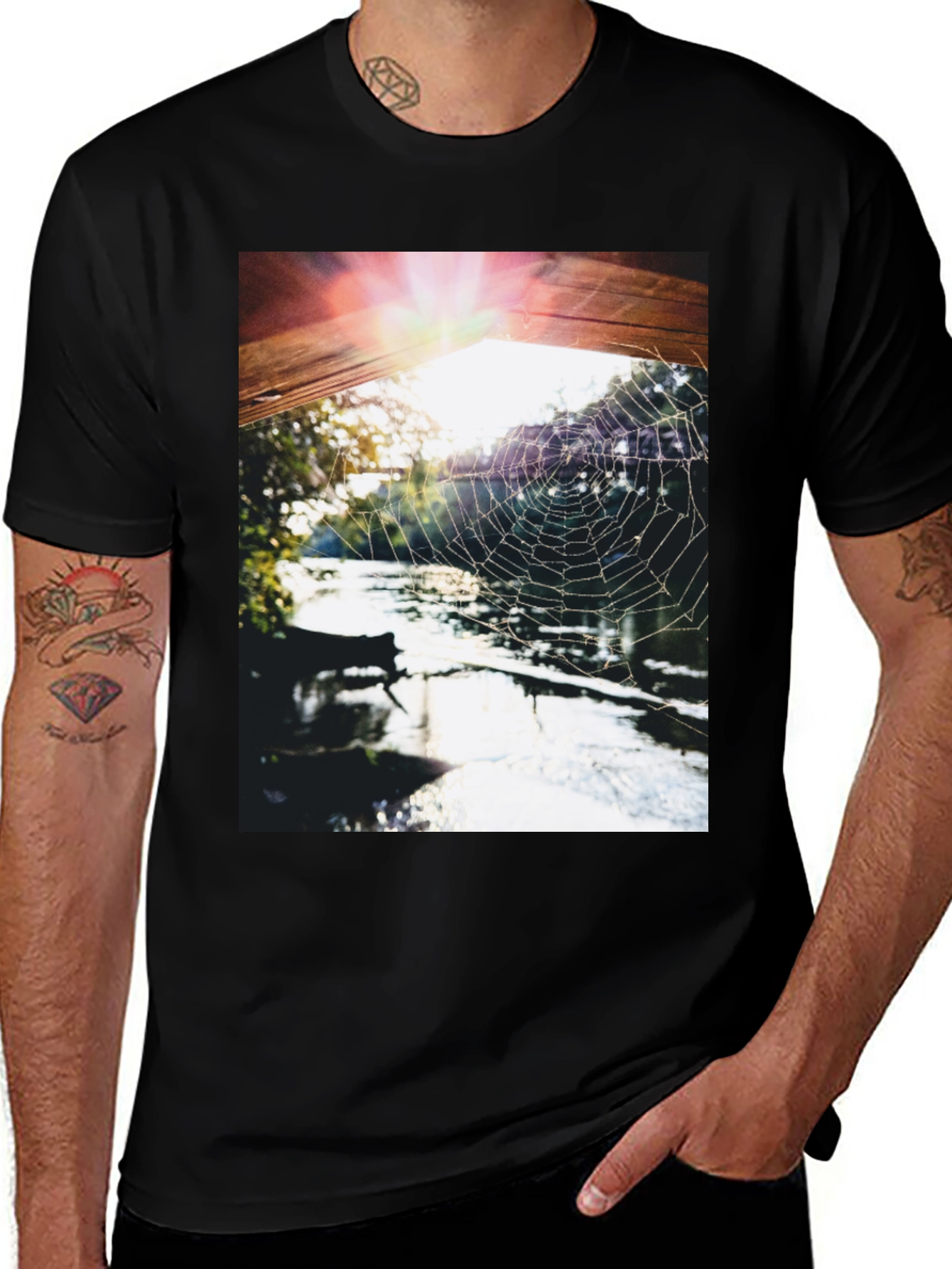 Variant 21 of Spider Web at Sunrise T-Shirt