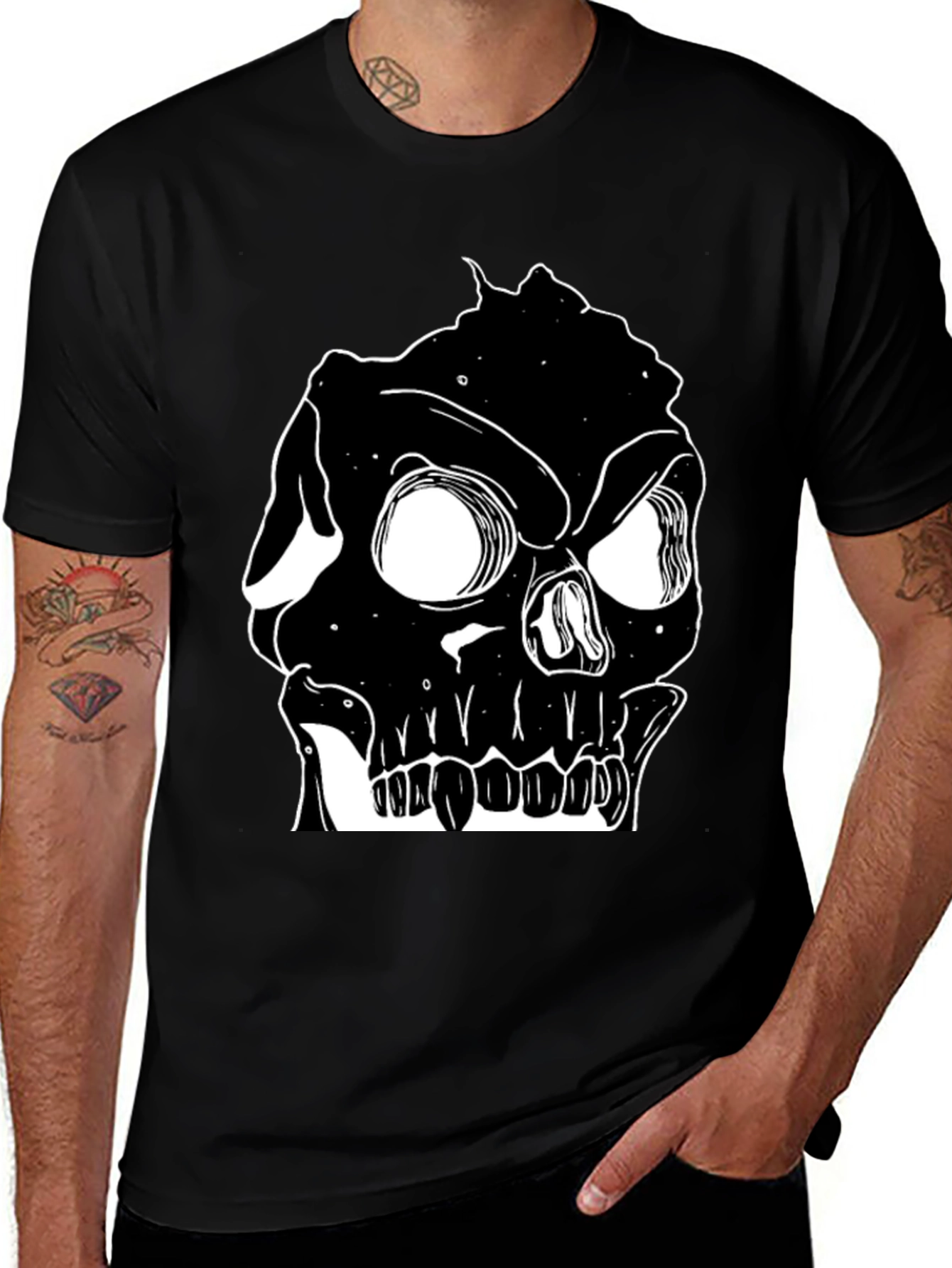 Variant 20 of Skull Graphic Black T-Shirt
