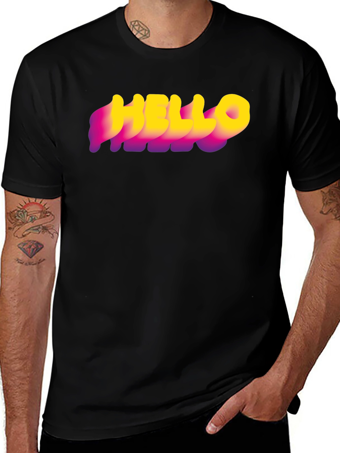 Variant 5 of Vibrant Hello T-Shirt - Stylish & Comfortable