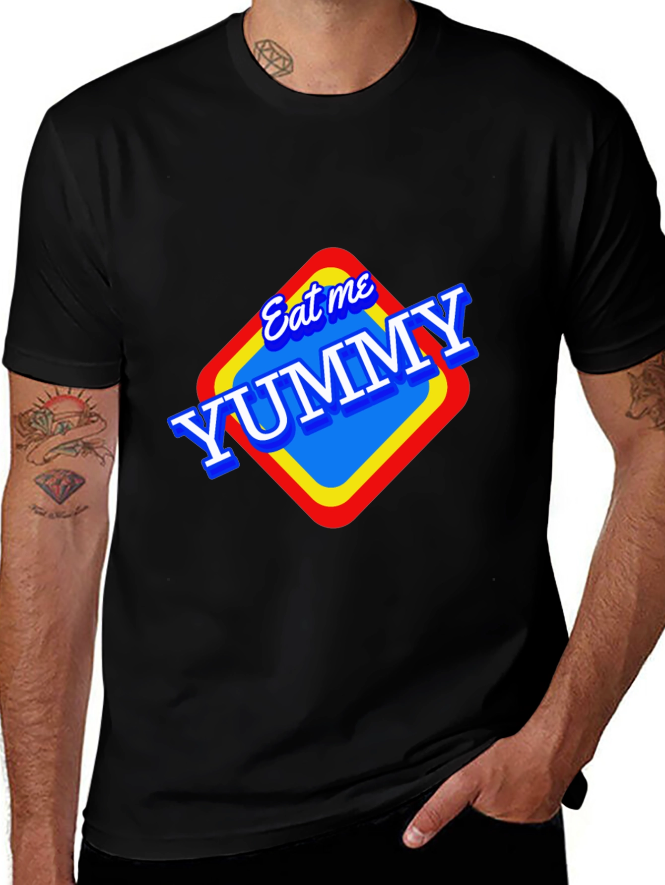 Variant 30 of Eat Me Yummy Graphic Tee - Black Unisex T-Shirt