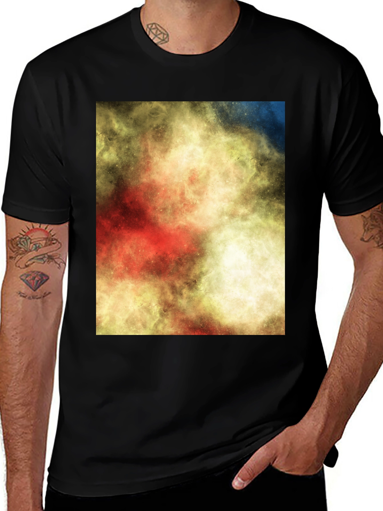 Nebula Galaxy Graphic Black T-Shirt