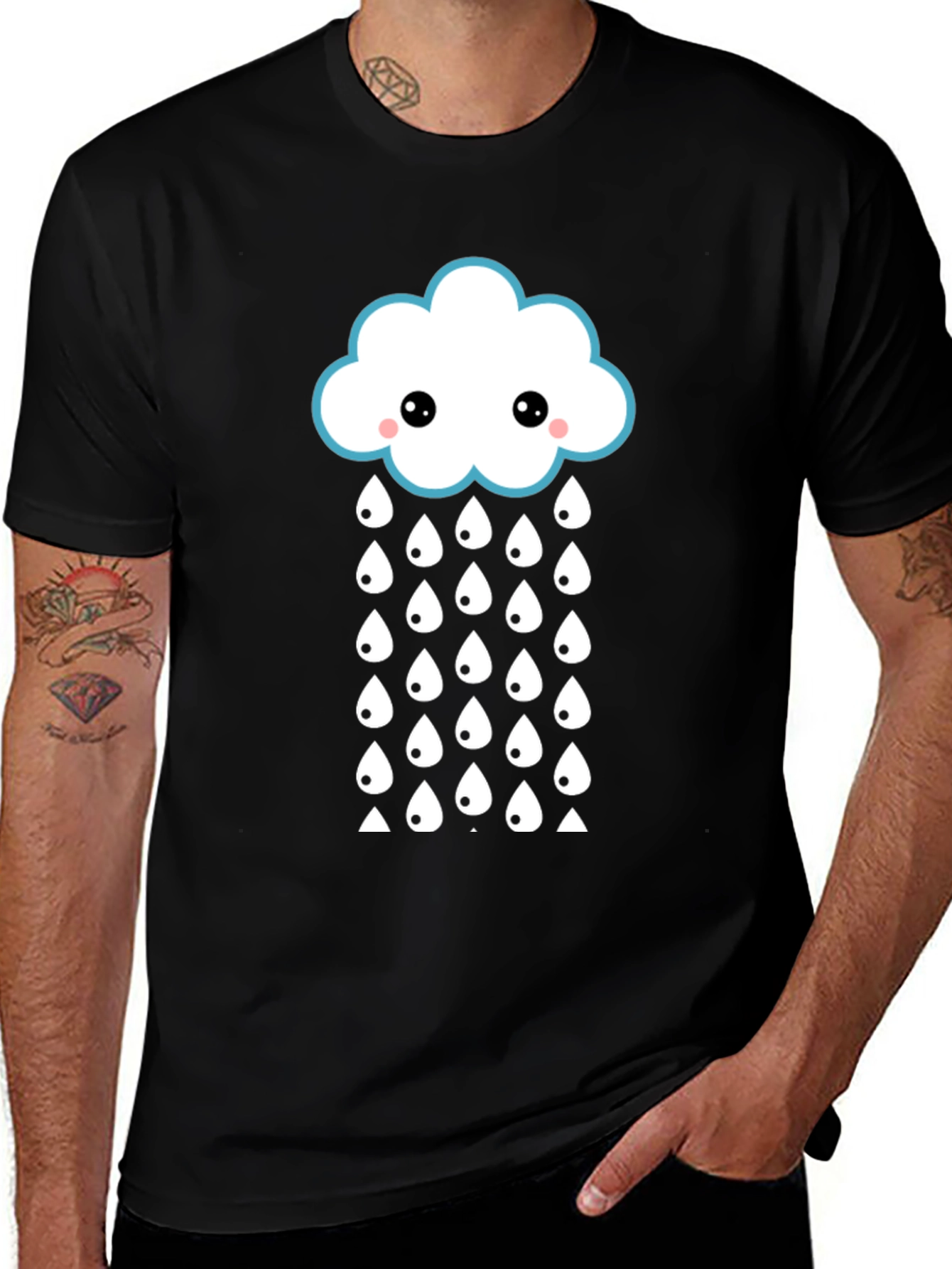 Cute Cloud Raindrop Graphic Tee