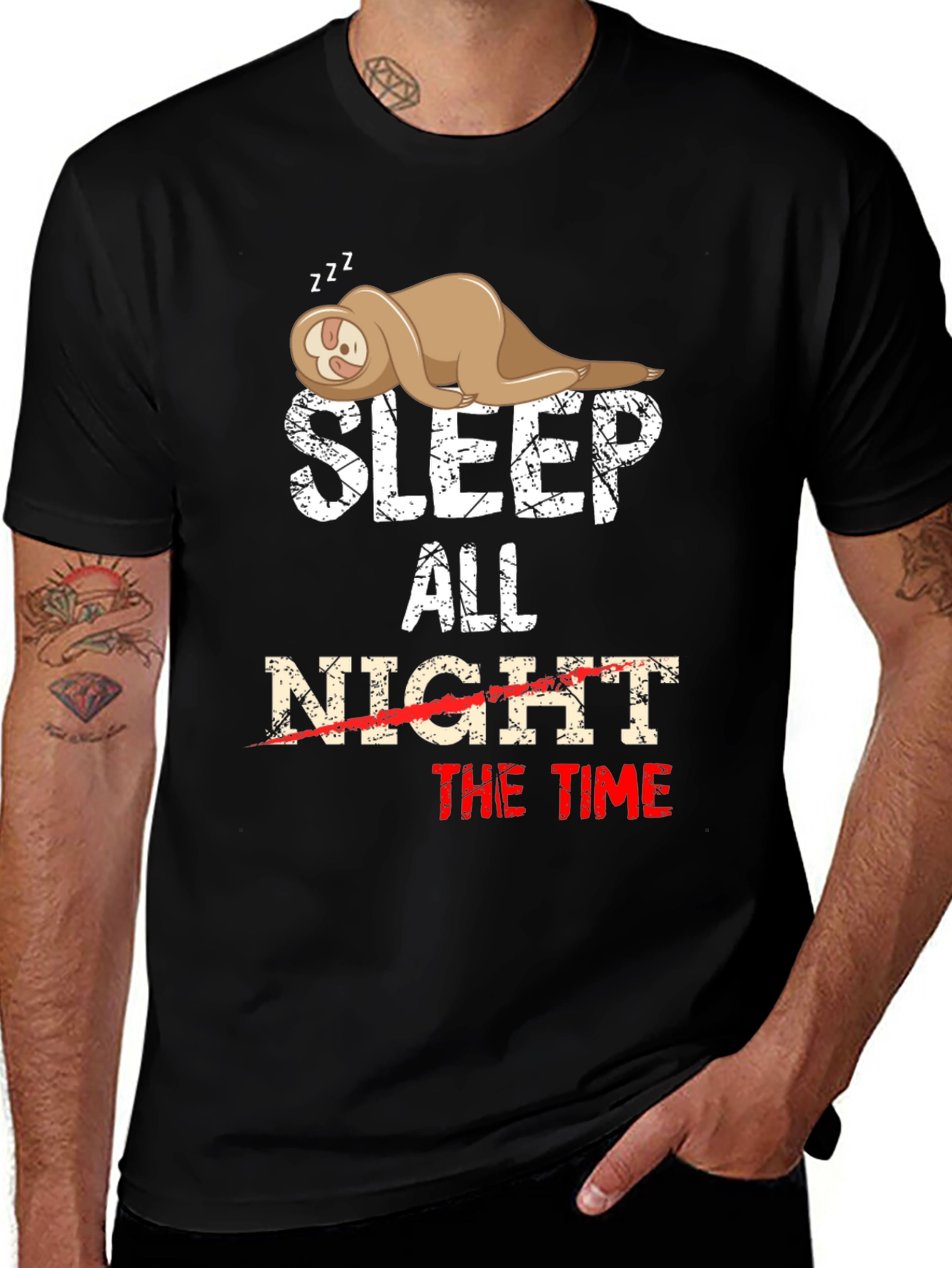Variant 23 of Sleep All The Time Sloth Graphic Tee