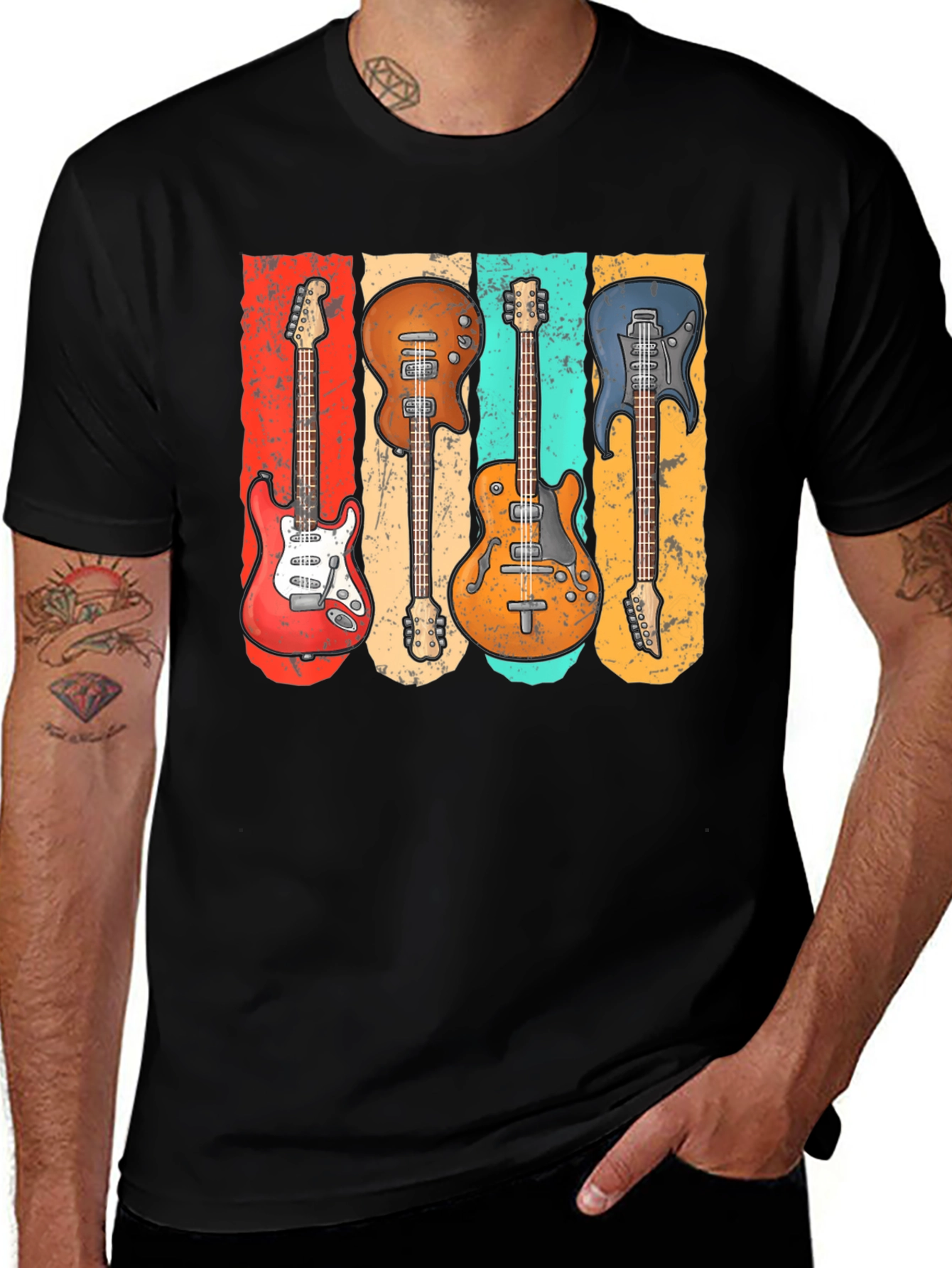 Vintage Electric Guitar T-Shirt for Music Lovers