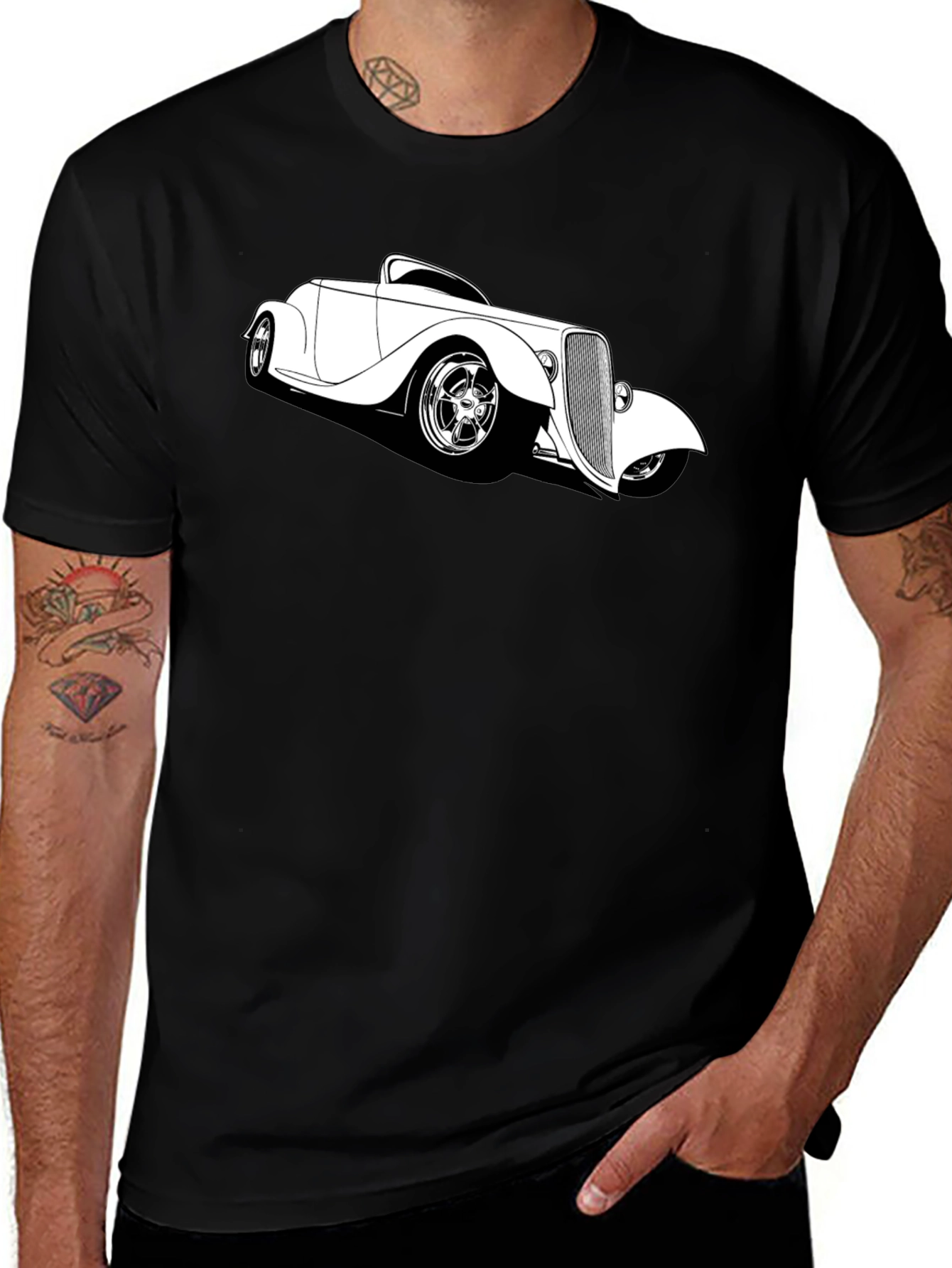 Variant 20 of Classic Car T-Shirt - Black Cotton Tee