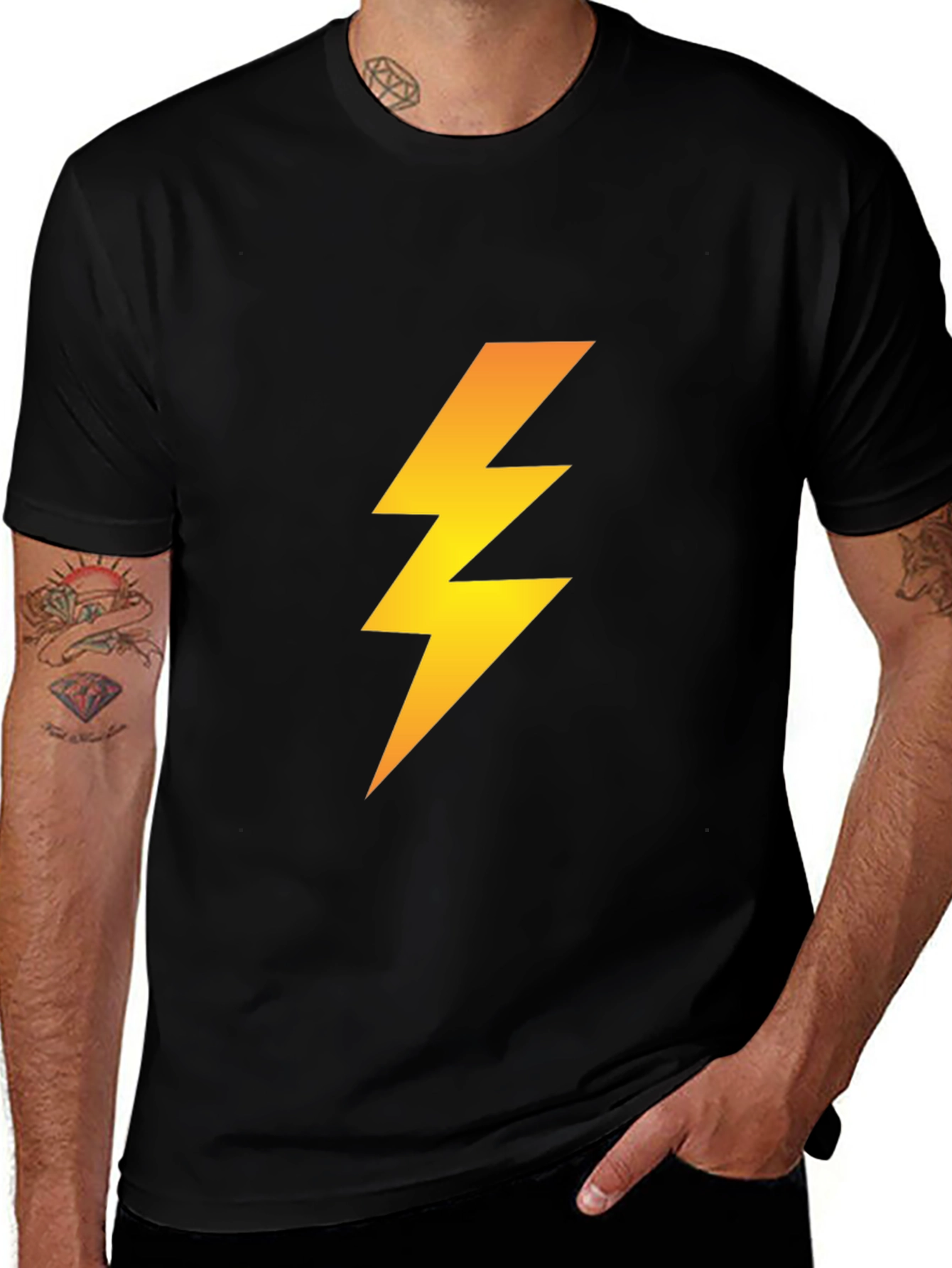 Variant 24 of Lightning Bolt Graphic Tee - Black