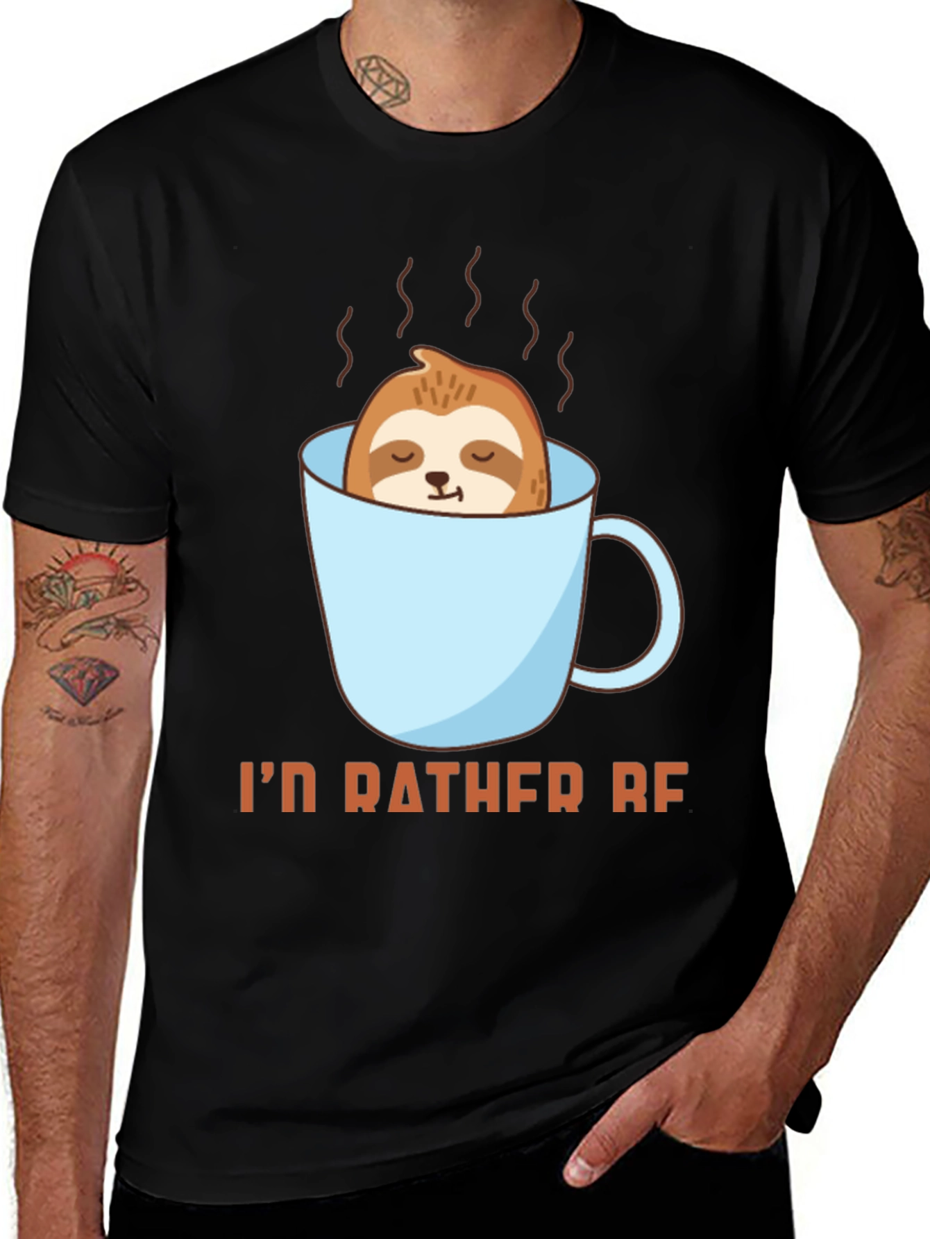 Variant 25 of Sloth in Coffee Cup Graphic T-Shirt - Relax & Enjoy