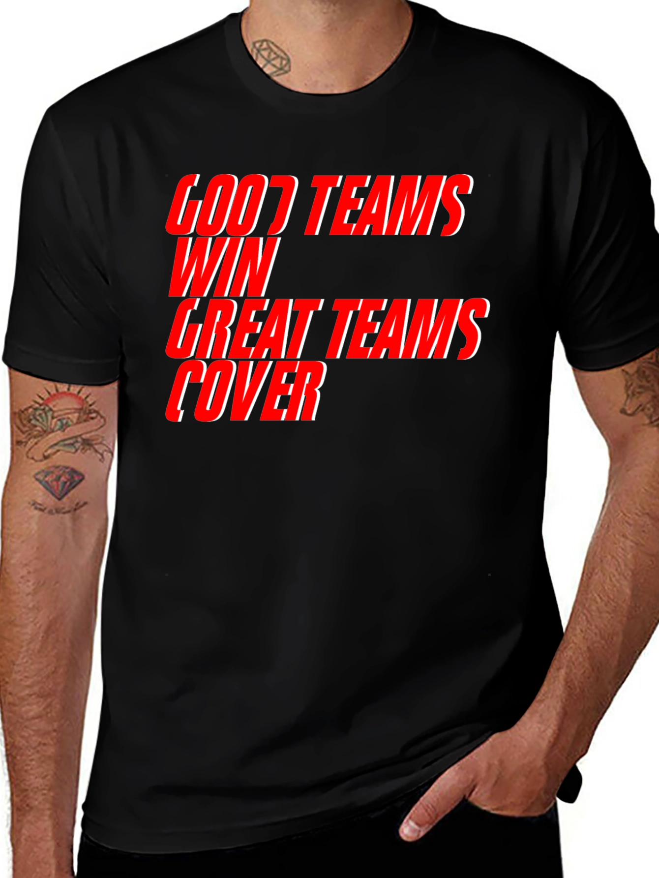 Good Teams Win T-Shirt - Great Teams Cover - Black