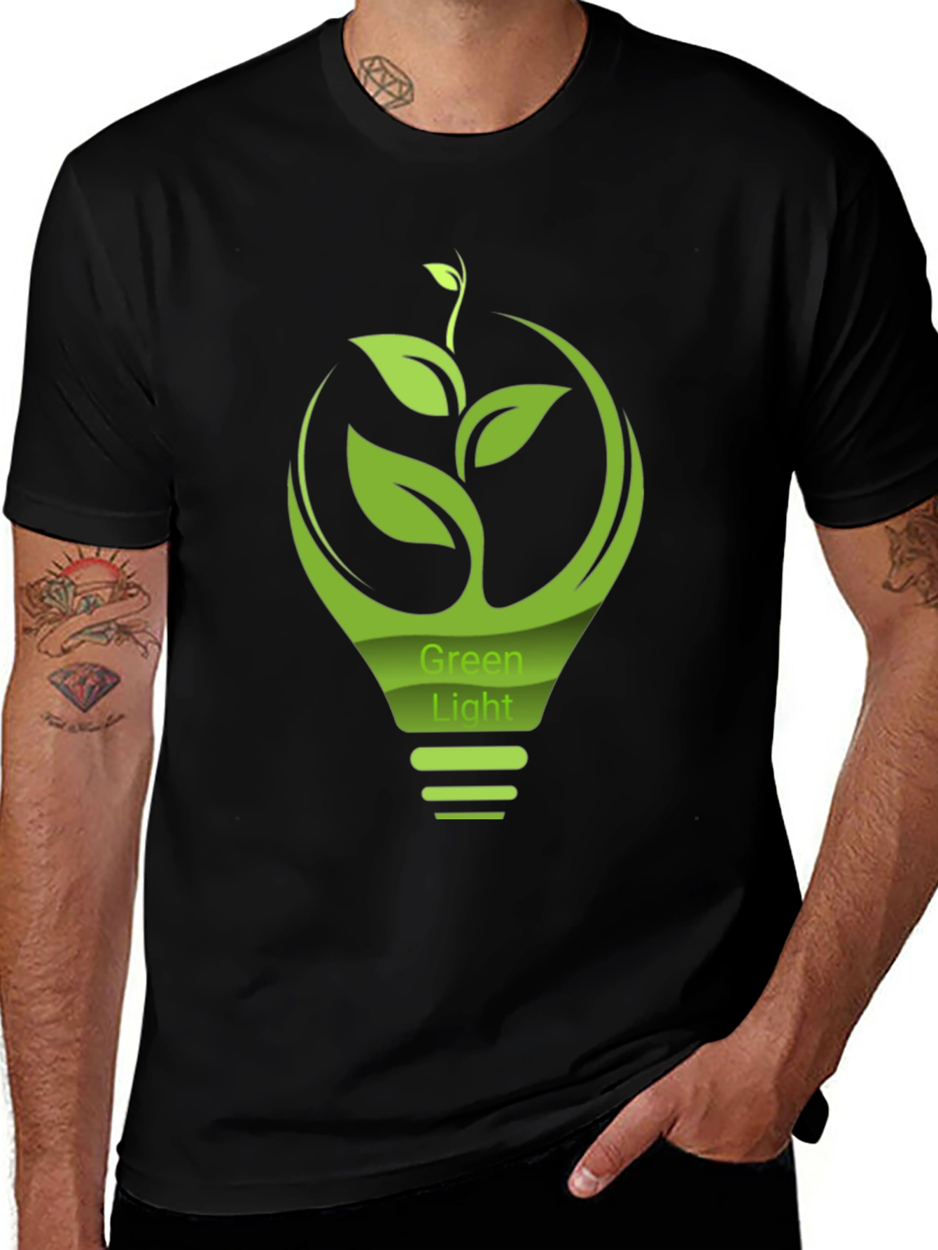 Variant 29 of Eco-Friendly Green Light Graphic T-Shirt