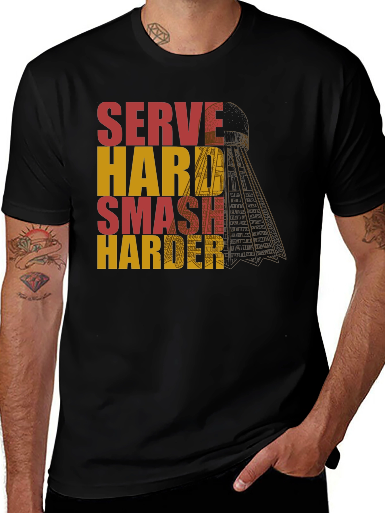 Variant 3 of Serve Hard Smash Harder Badminton T-Shirt