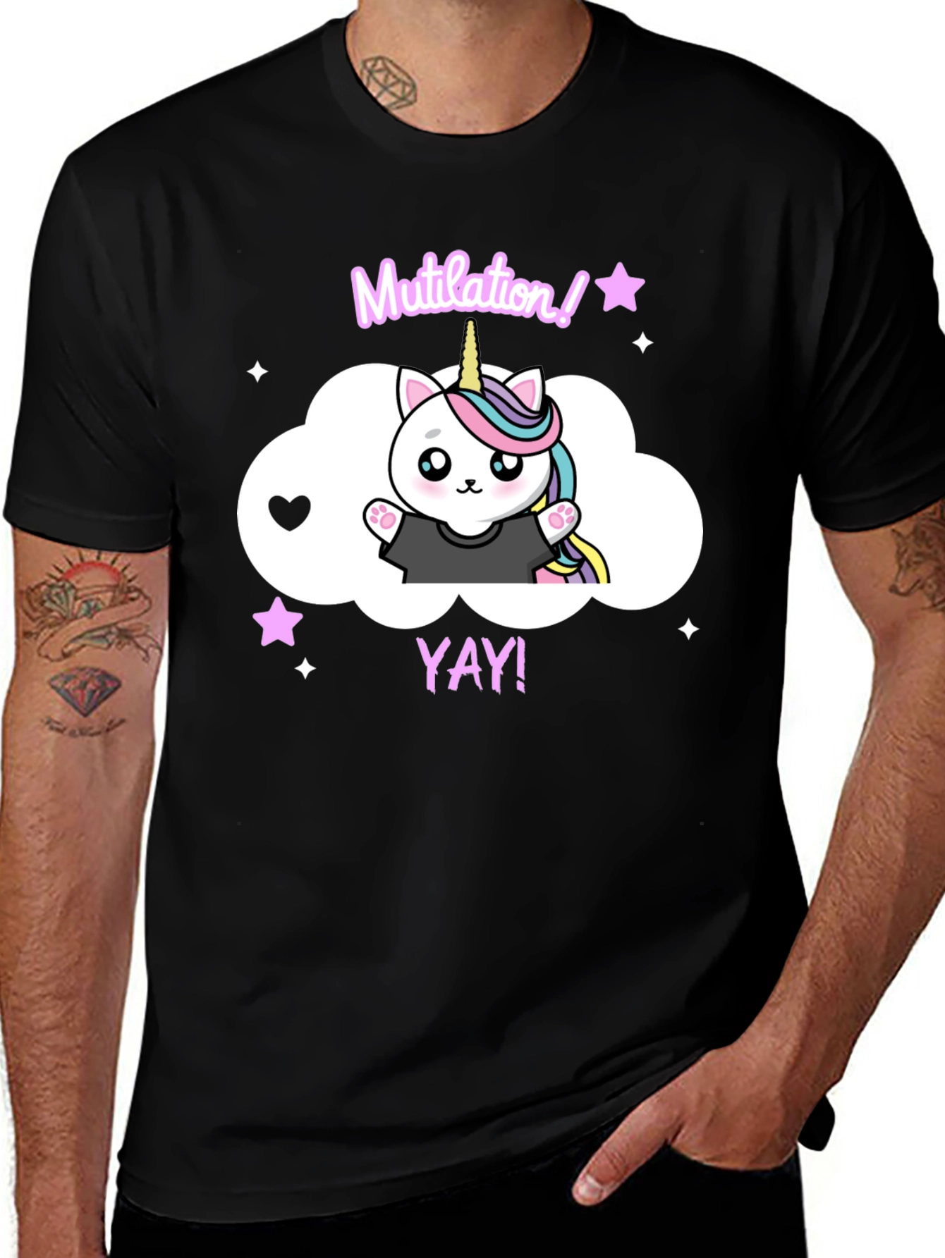 Variant 8 of Cute Unicorn Cat T-Shirt - Mutilation Yay!