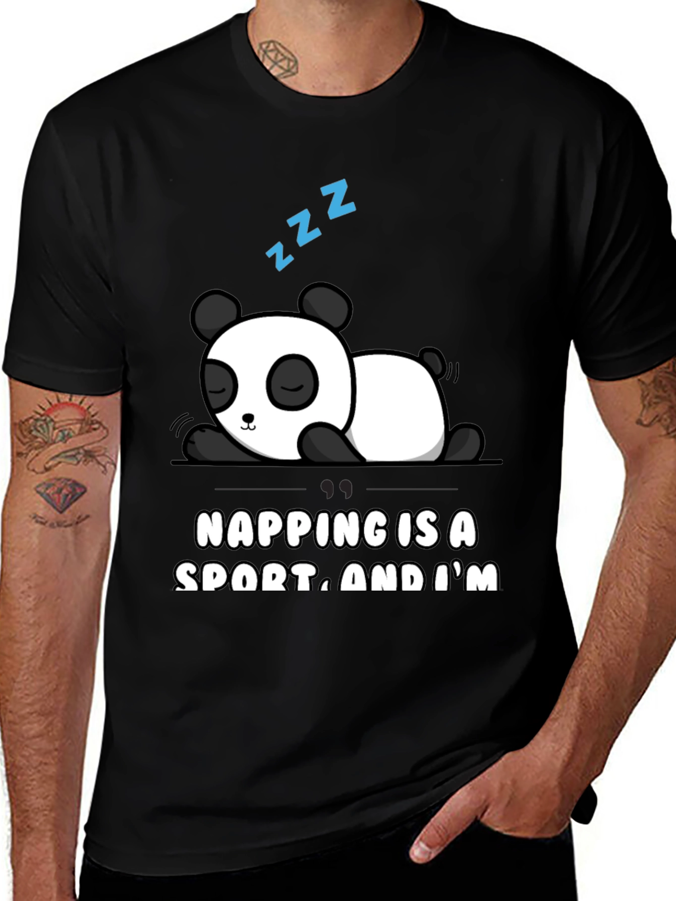 Variant 7 of Napping Panda Tee - Funny Sleepy Panda T-Shirt