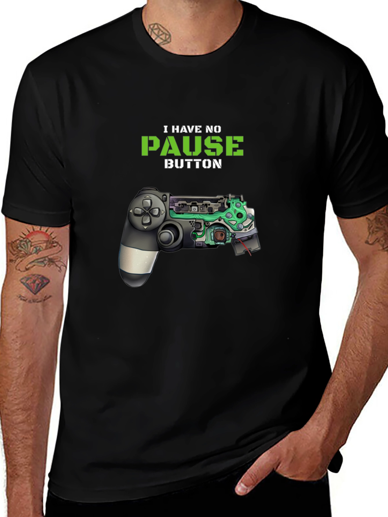 I Have No Pause Button Gamer Graphic Tee