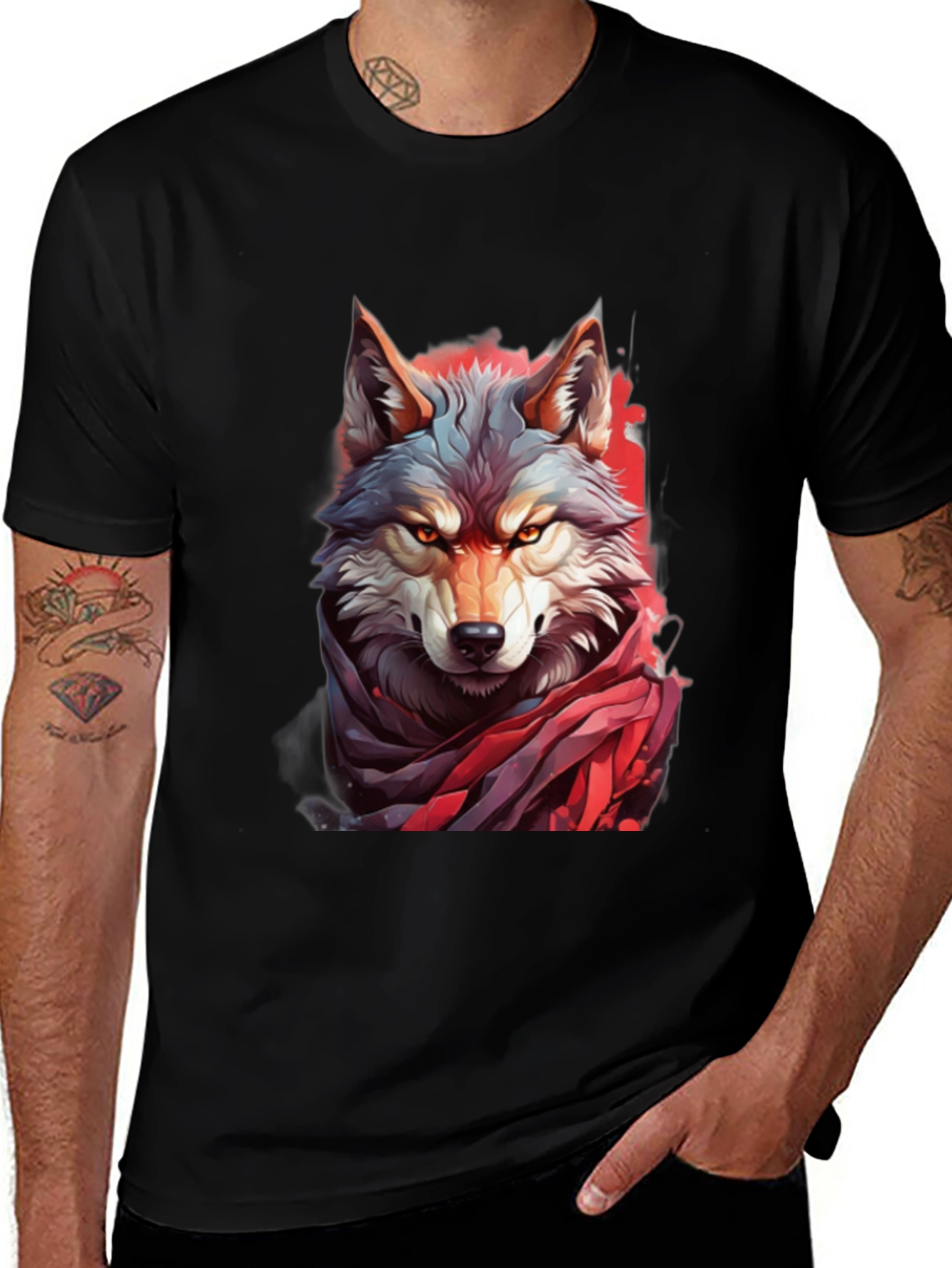Black Wolf Graphic Tee - Fierce Style main image
