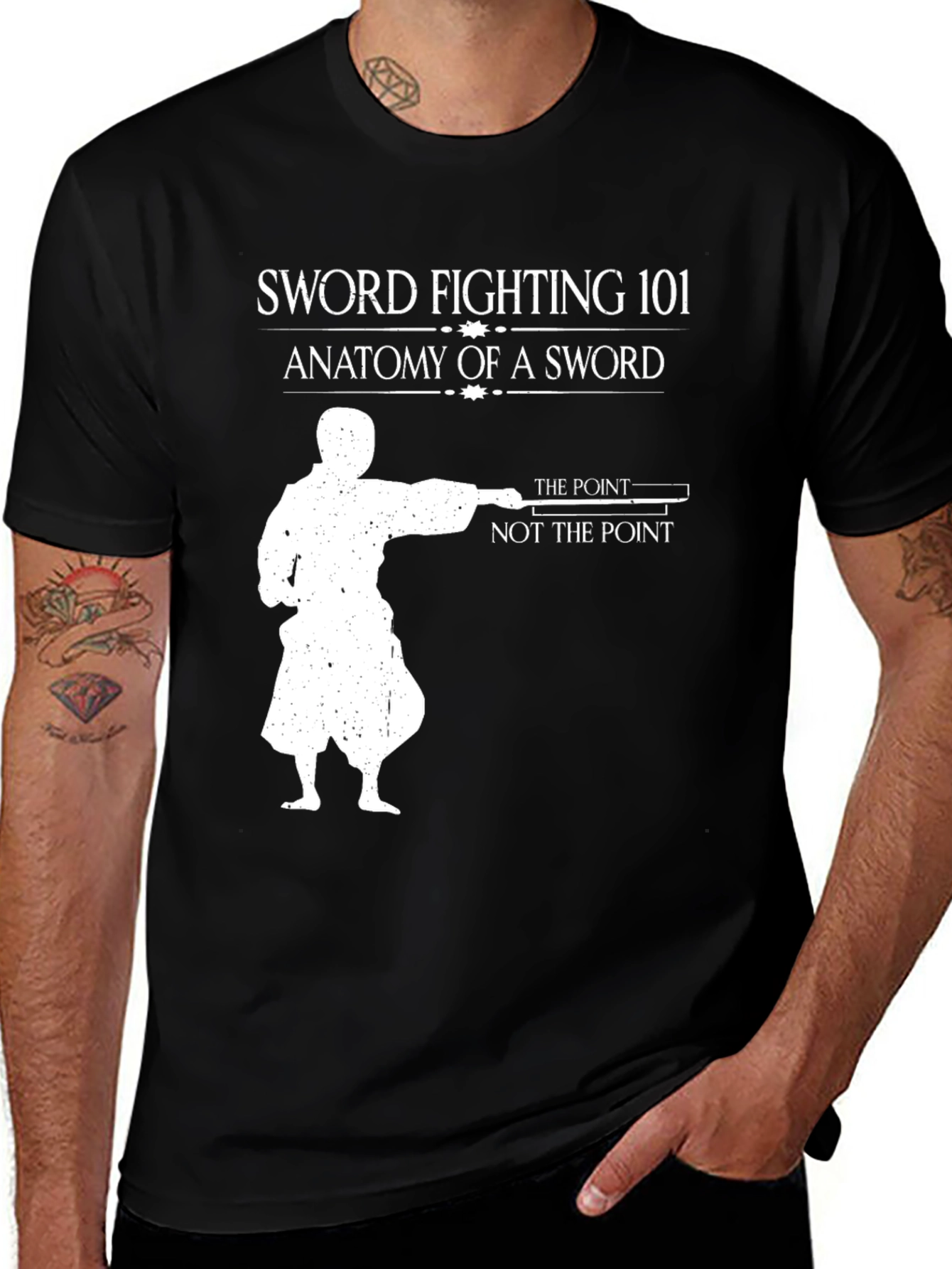 Variant 5 of Sword Fighting 101 Black T-Shirt