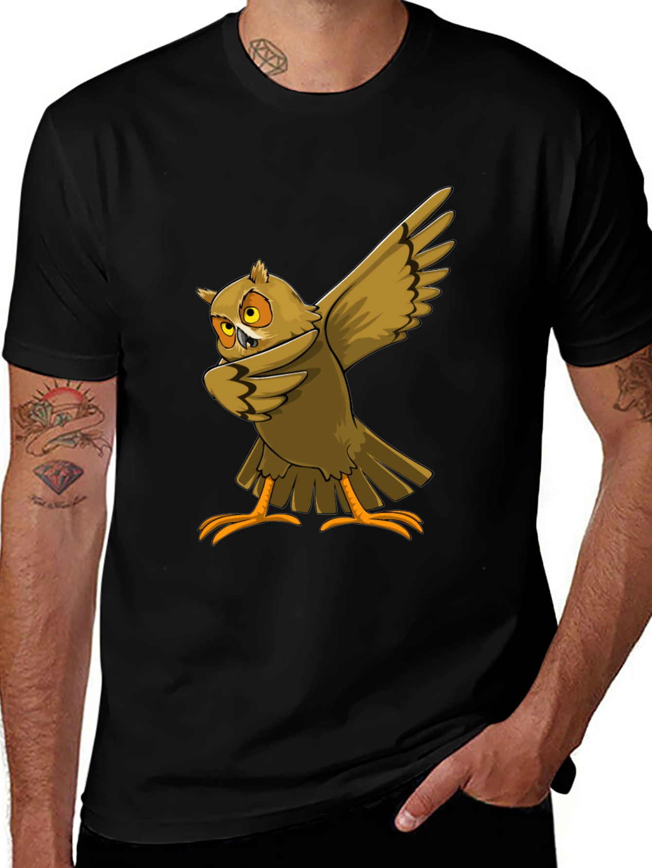 Variant 18 of Dabbing Owl Graphic T-Shirt - Cool Bird Tee
