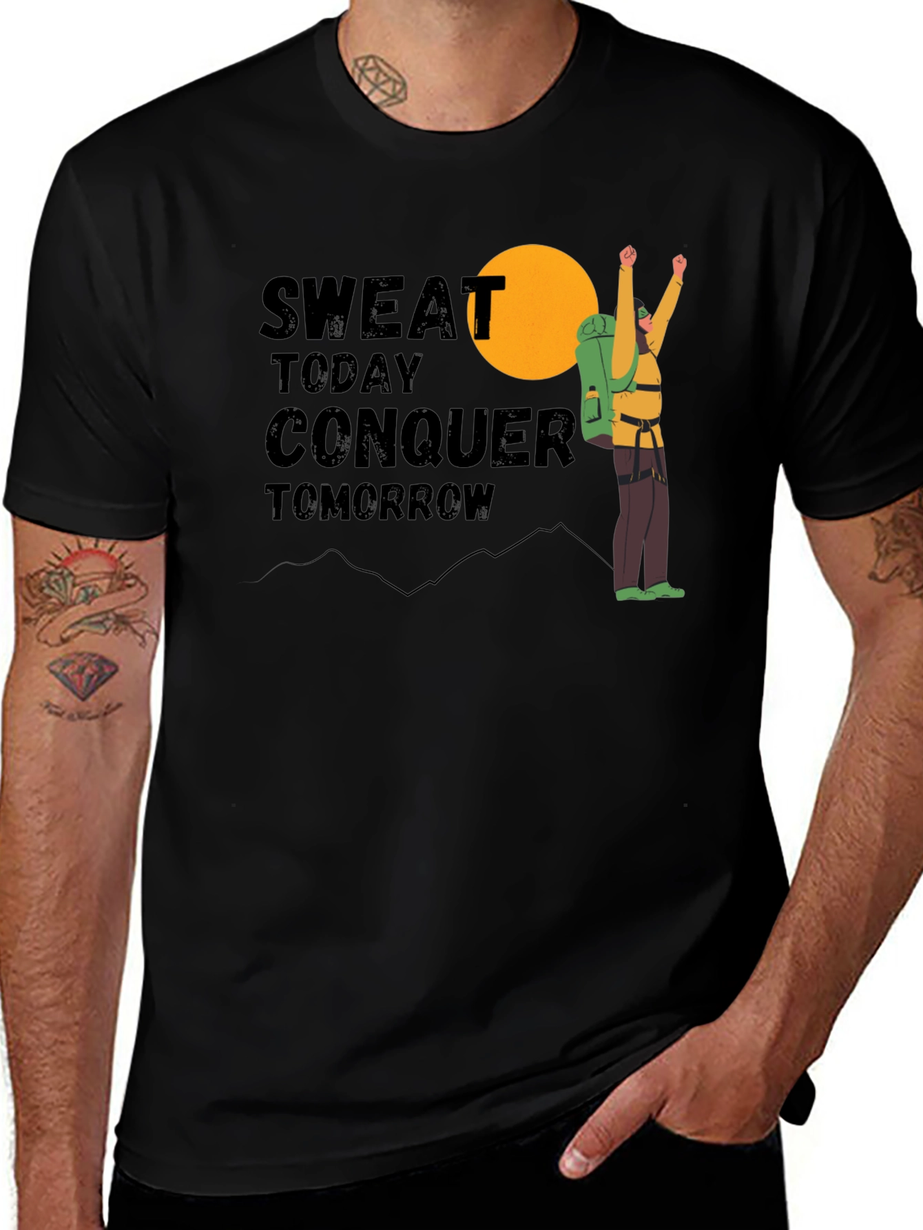 Variant 10 of Sweat Today Conquer Tomorrow Graphic Tee