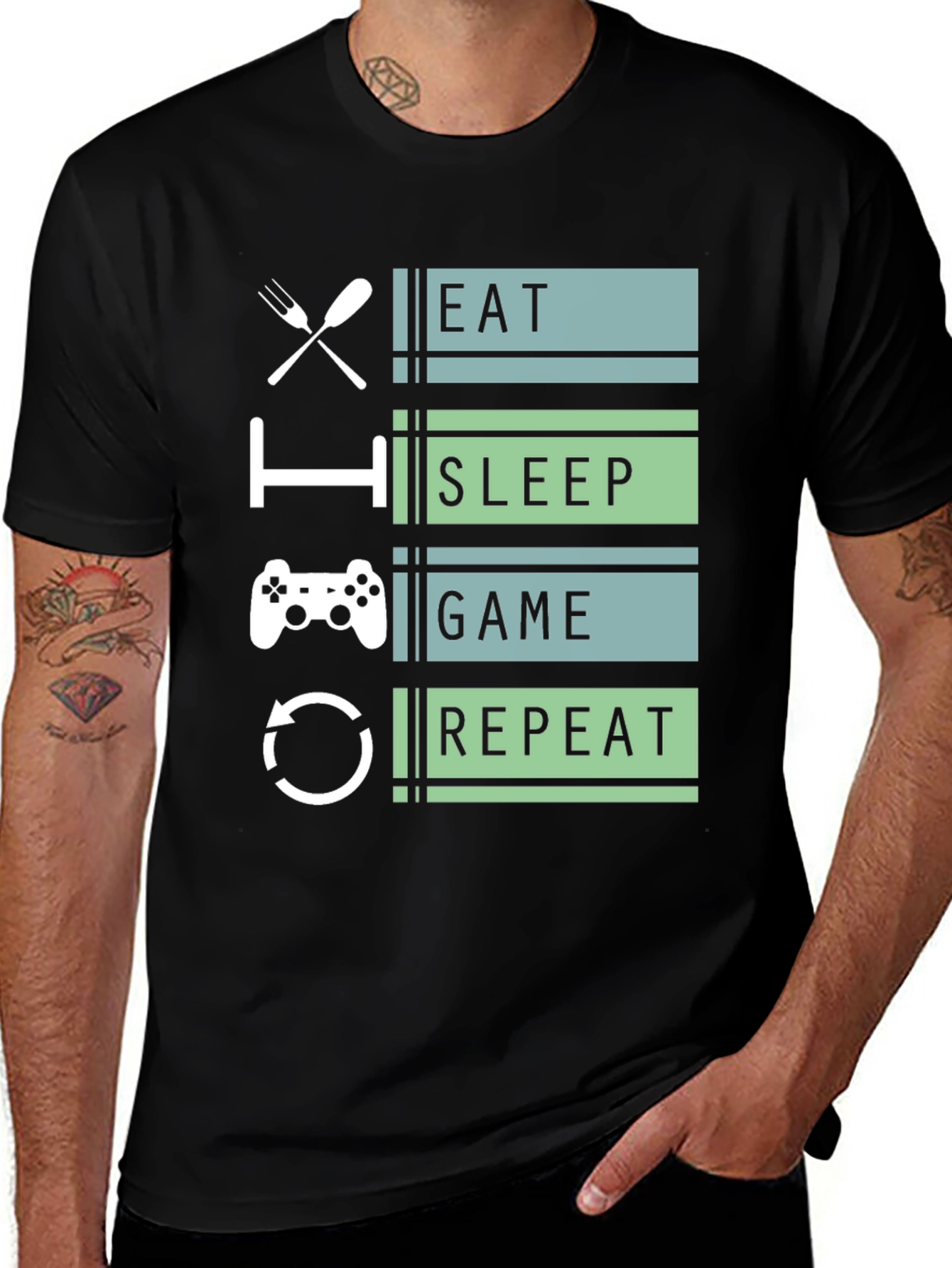 Eat Sleep Game Repeat Gamer T-Shirt