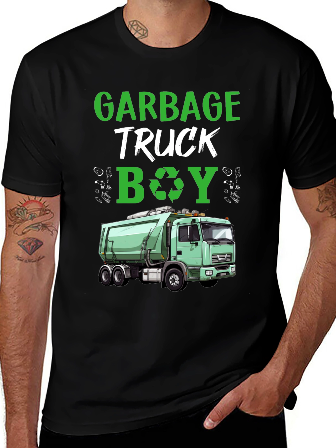 Garbage Truck Boy Graphic T-Shirt
