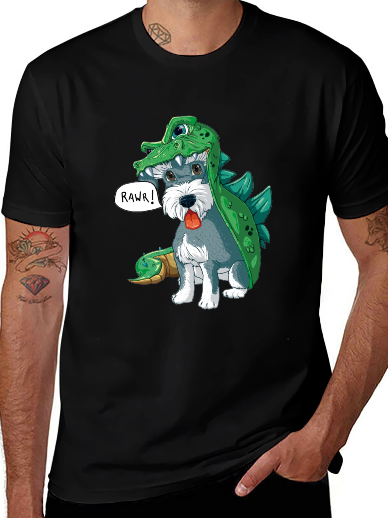 Variant 6 of Dog in Dinosaur Costume T-Shirt - Funny Pet Graphic Tee