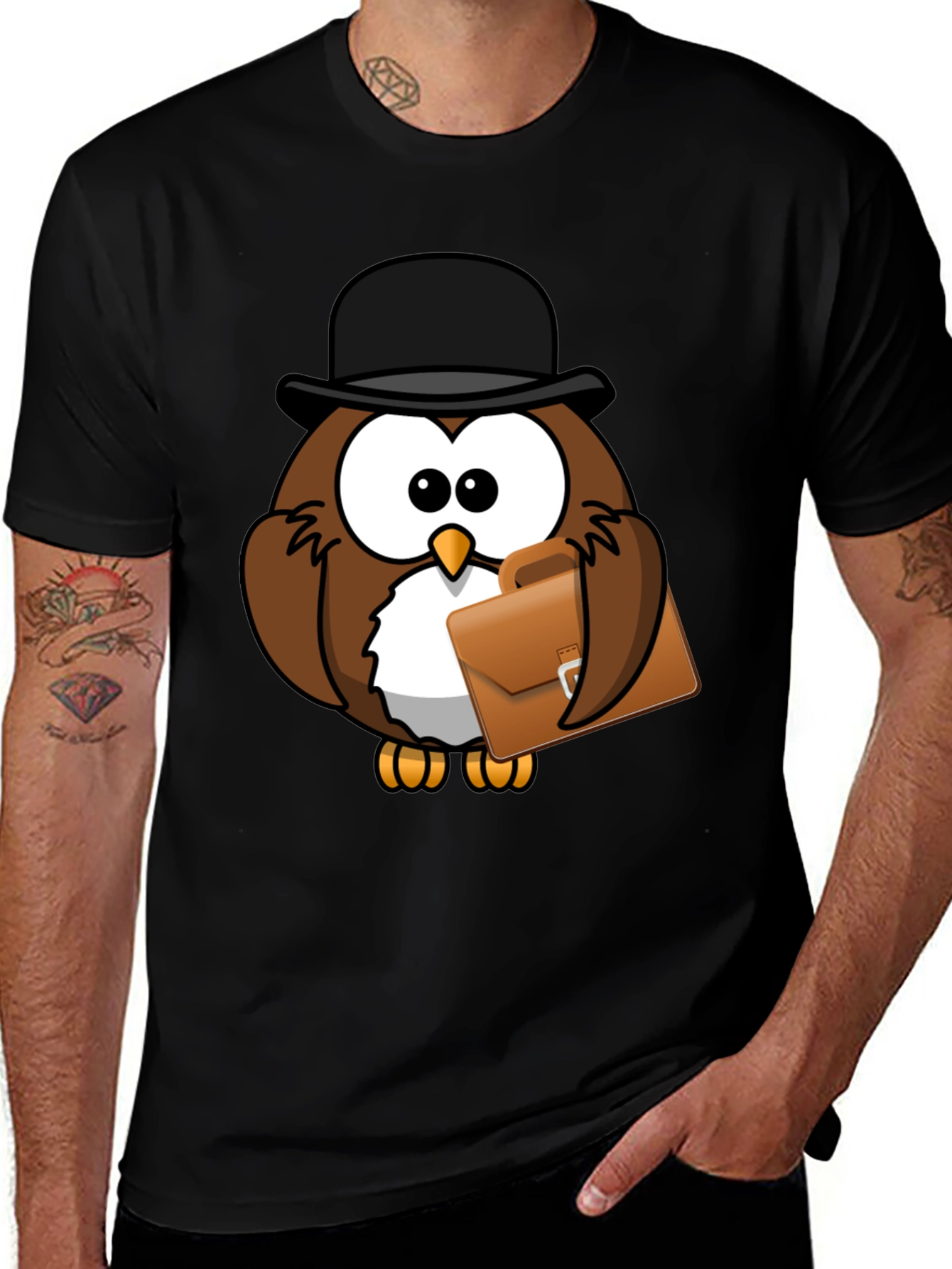 Variant 30 of Owl with Briefcase Graphic T-Shirt