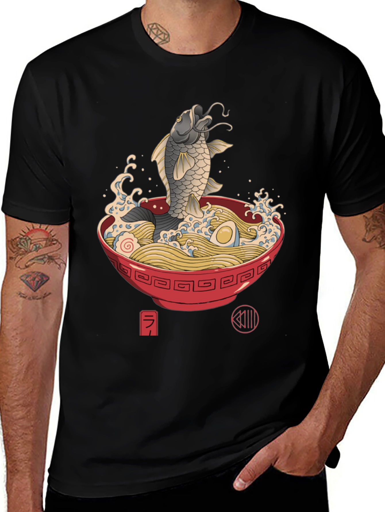 Variant 16 of Ramen Fish T-Shirt, Unique Design Tee
