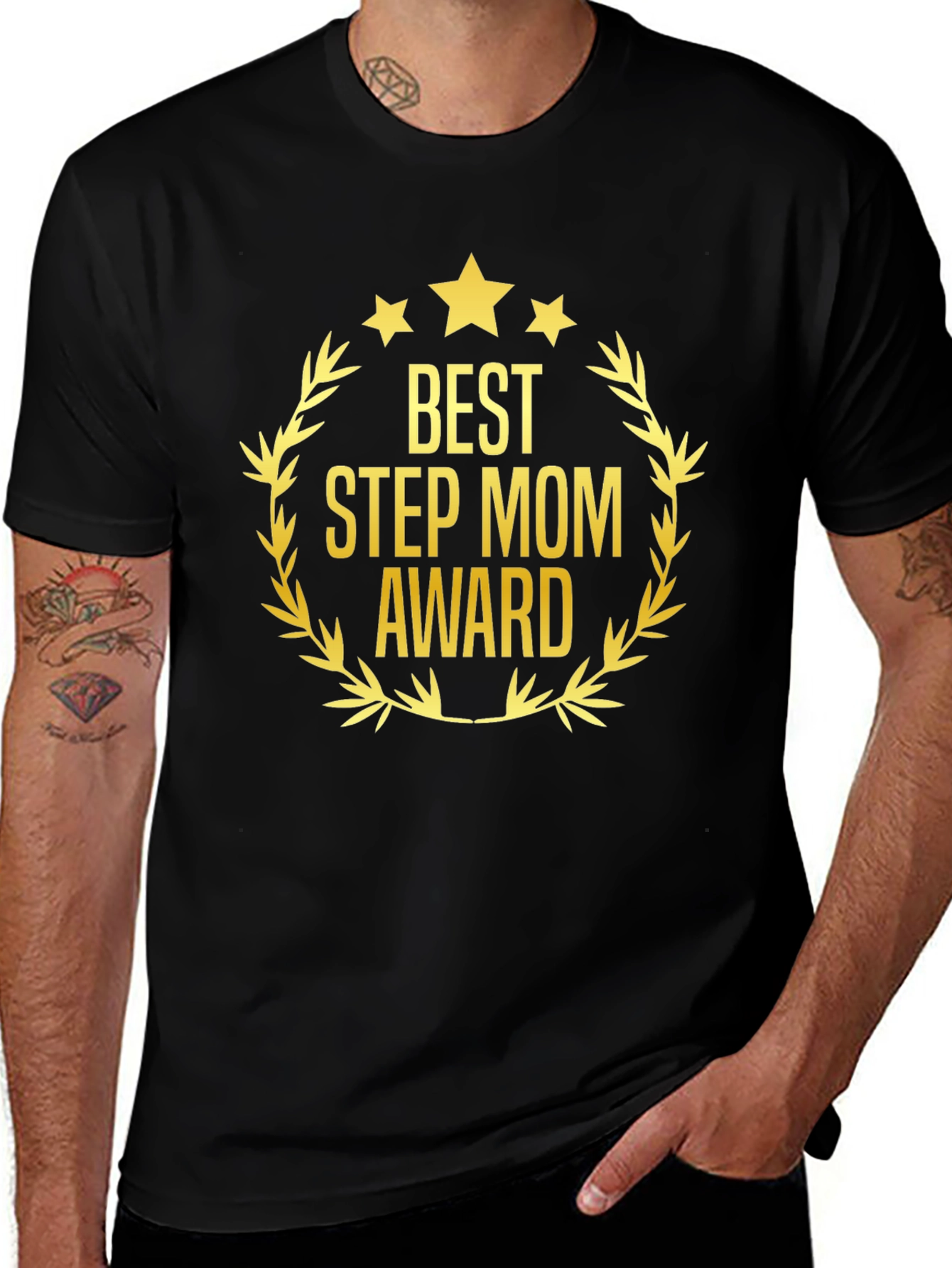 Variant 8 of Best Step Mom Award T-Shirt - Black