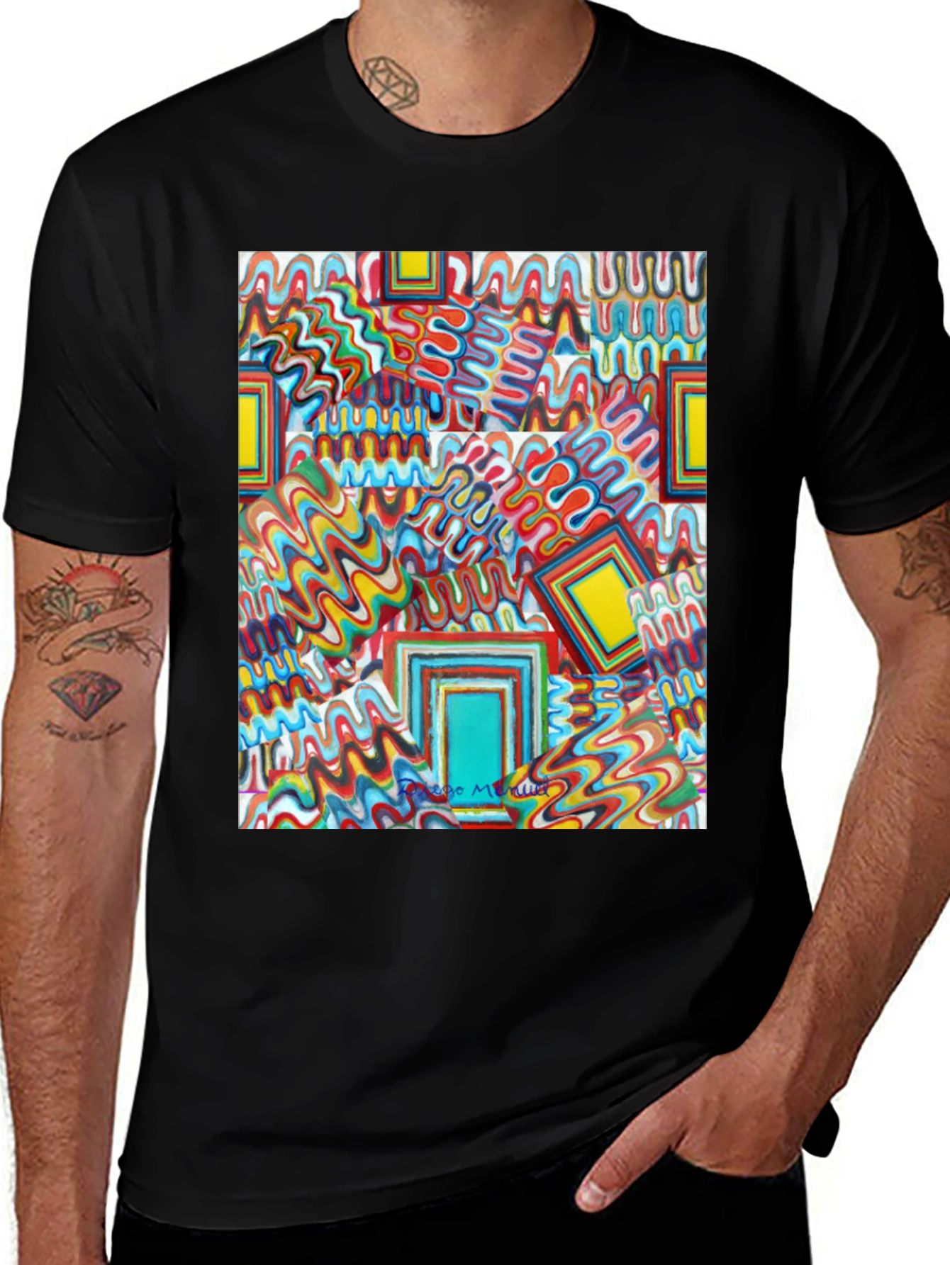 Variant 26 of Abstract Art Print Tee - Bold & Unique Design