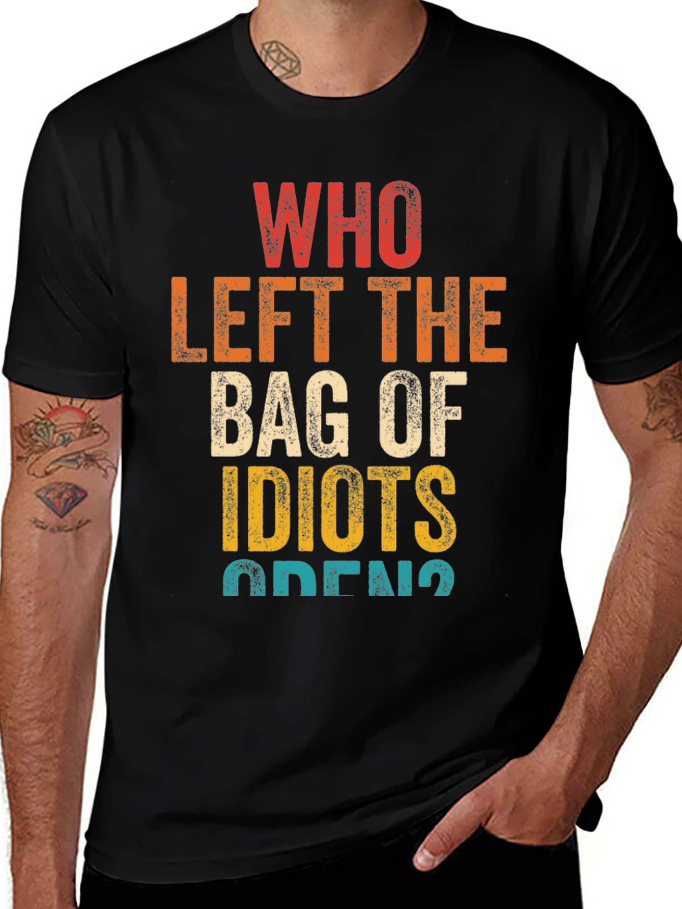 Variant 7 of Who Left the Bag of Idiots Open T-Shirt