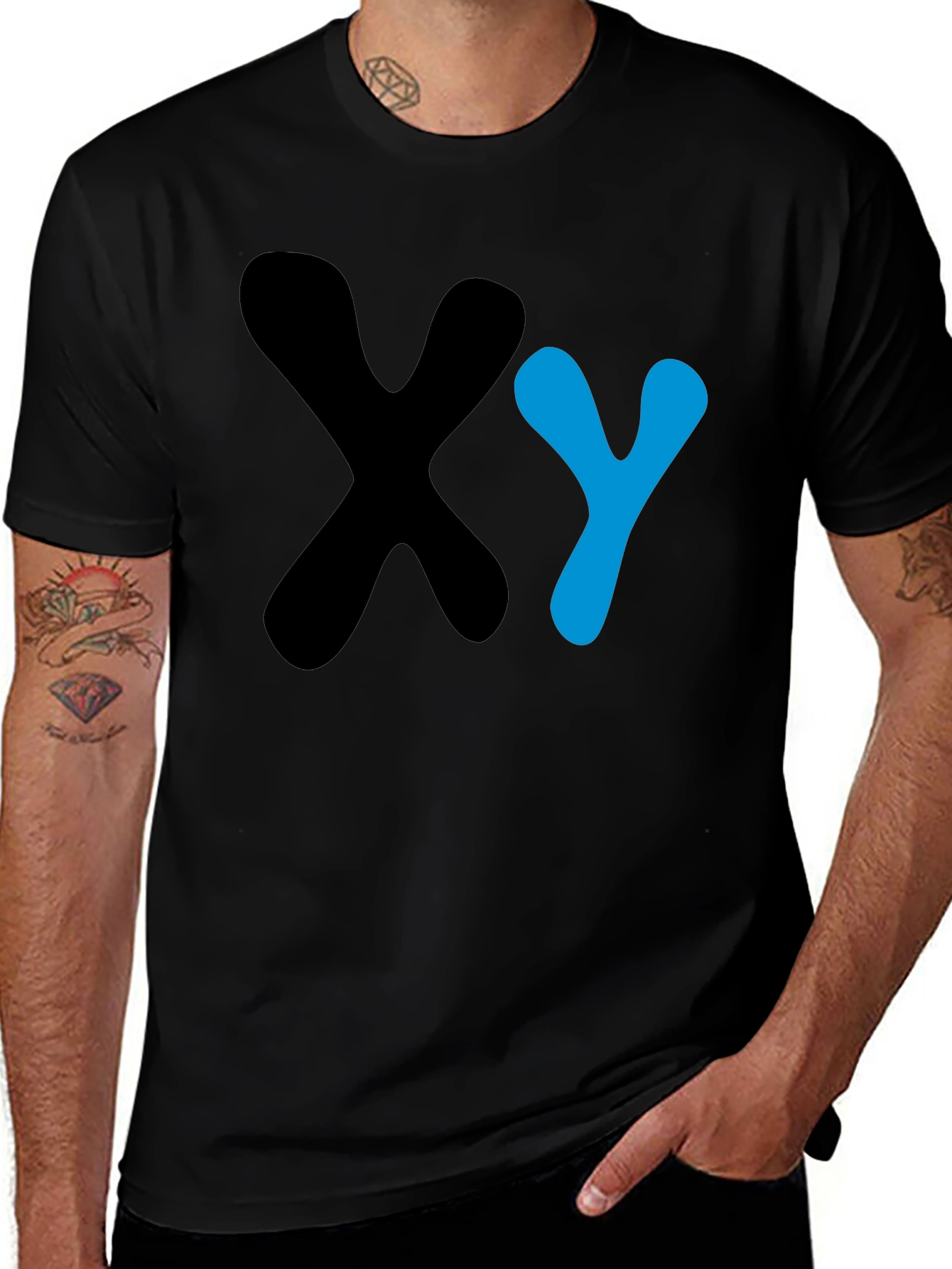 Variant 18 of Black XY Graphic T-Shirt - Casual Wear