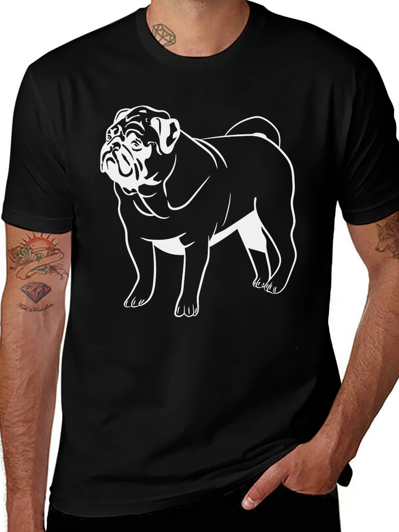 Variant 24 of Bulldog Graphic Tee - Black, Short Sleeve
