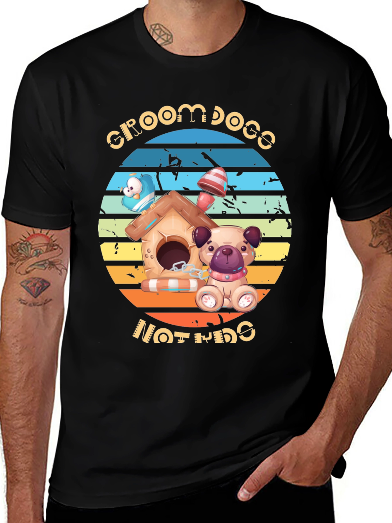 Groom Dogs: Novelty Cartoon Graphic Tee