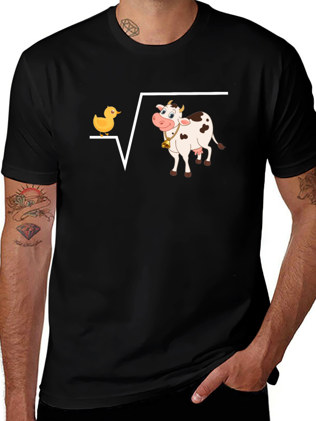 Variant 28 of Duck and Cow Square Root T-Shirt