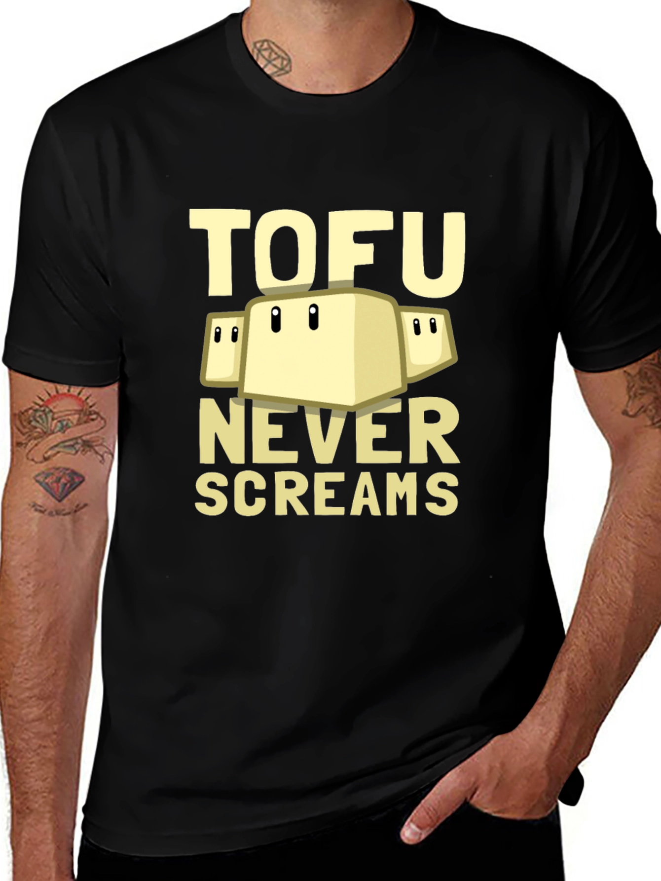Variant 27 of Tofu Never Screams Graphic Tee - Soft & Stylish