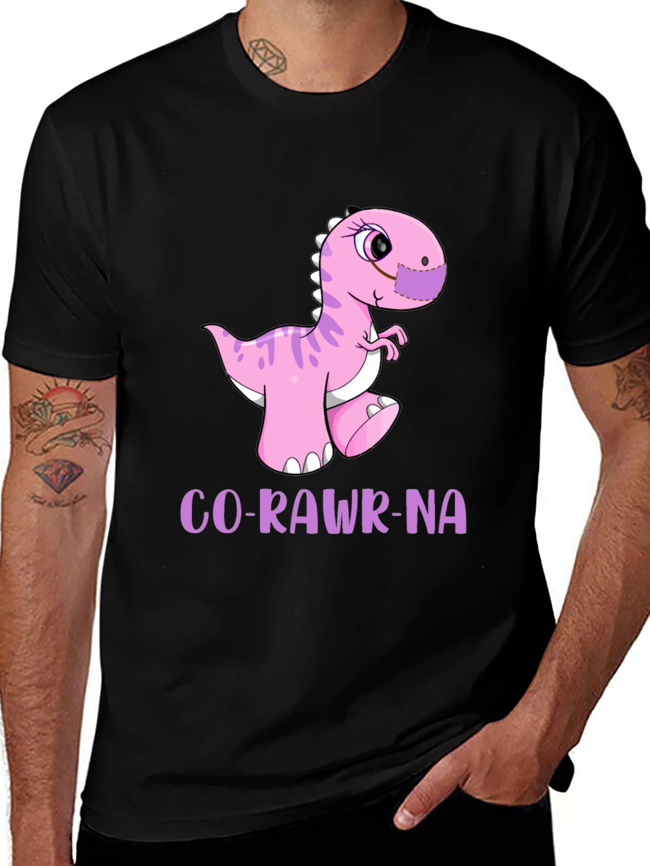 Variant 4 of Funny Dinosaur Co-Rawr-Na T-Shirt