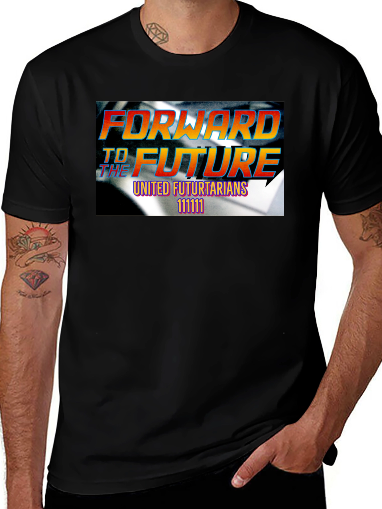 Variant 11 of Forward to the Future Black T-Shirt