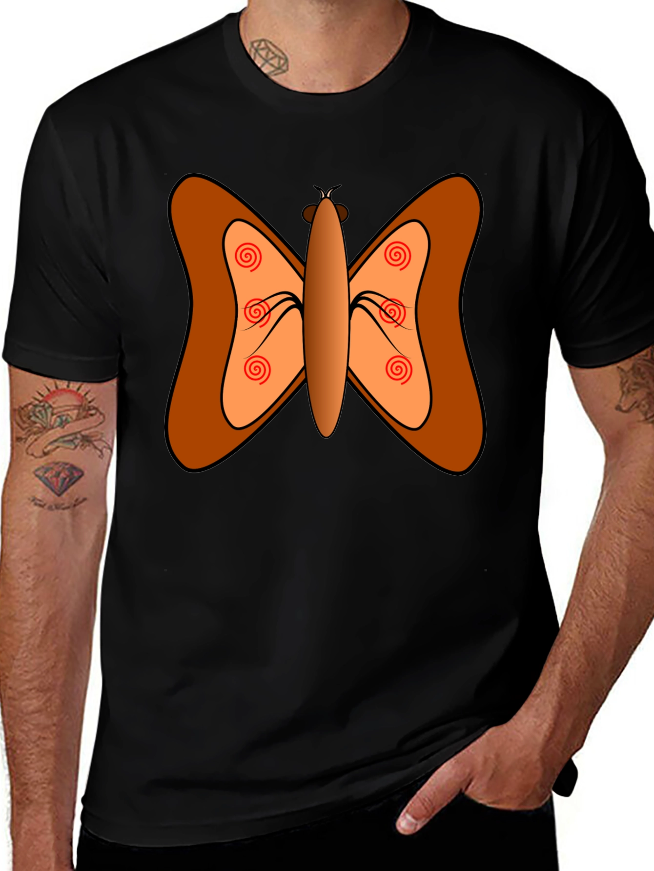 Variant 24 of Butterfly Graphic Black T-Shirt