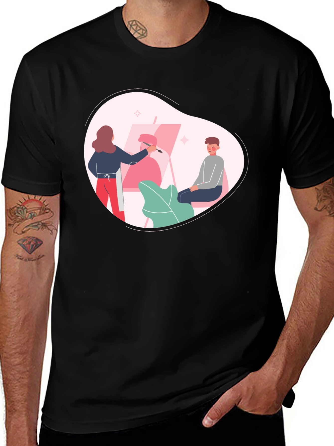 Variant 12 of Artist Painting T-Shirt - Creative Graphic Tee