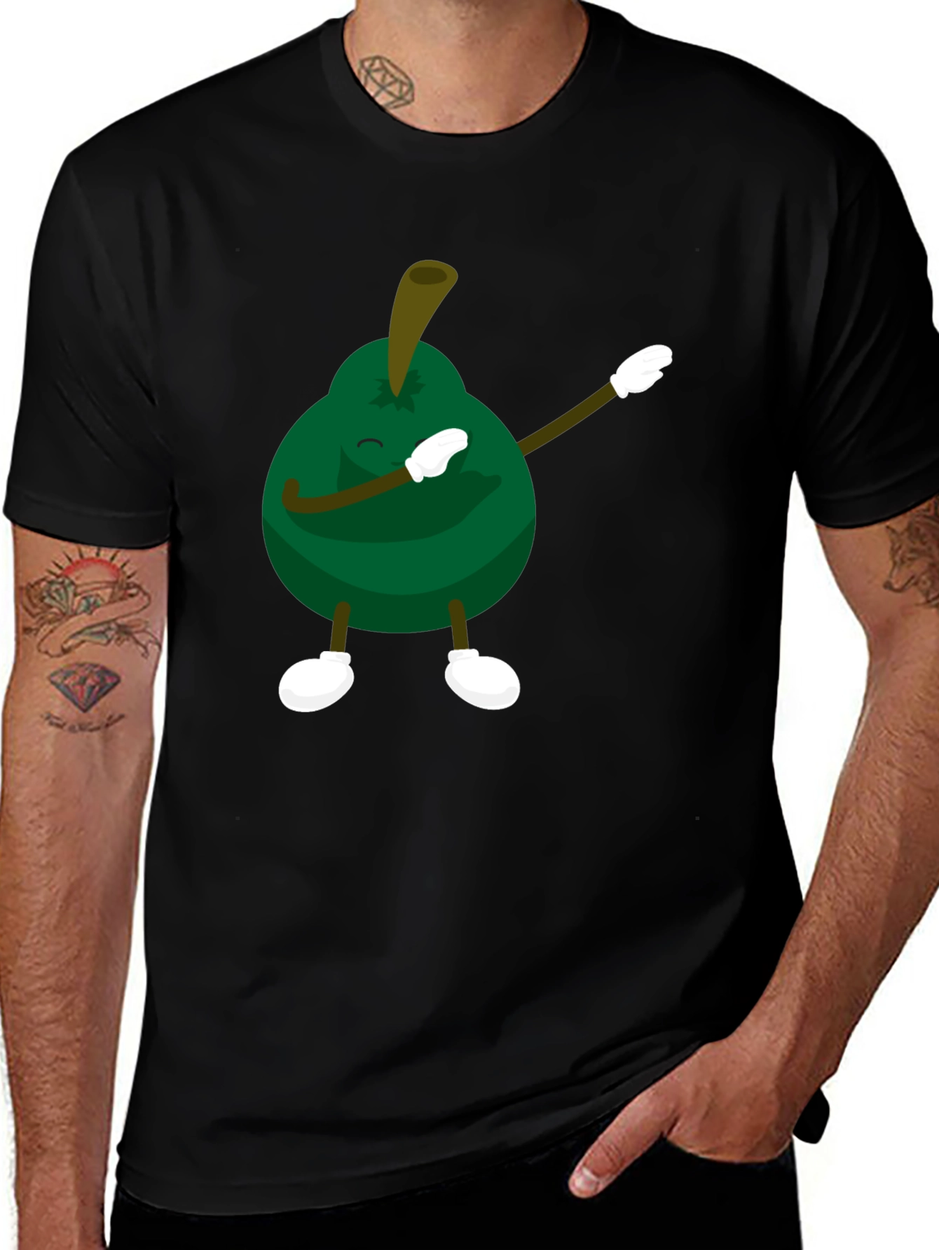 Variant 24 of Dabbing Avocado Black T-Shirt