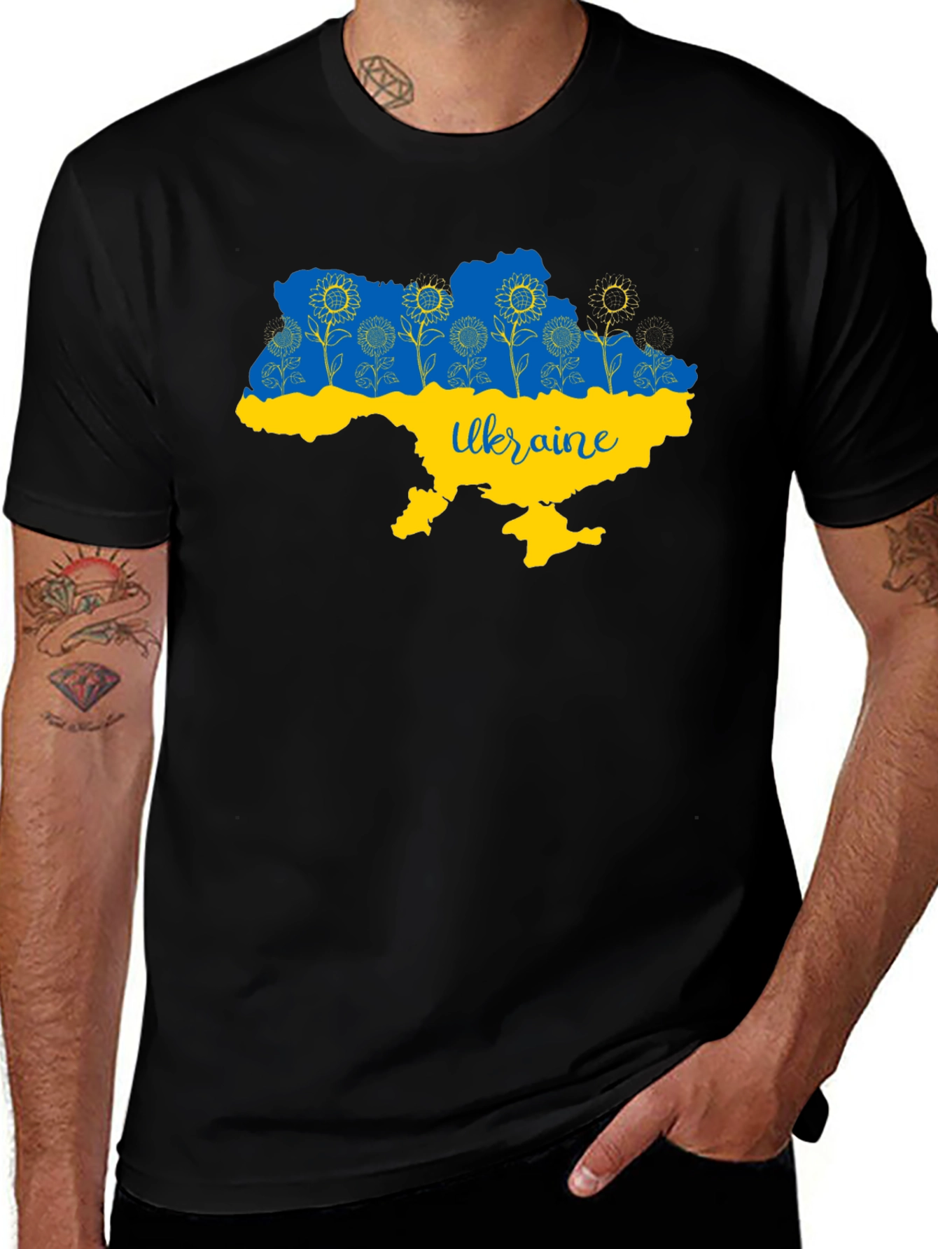 Variant 25 of Ukraine Map Sunflower T-Shirt