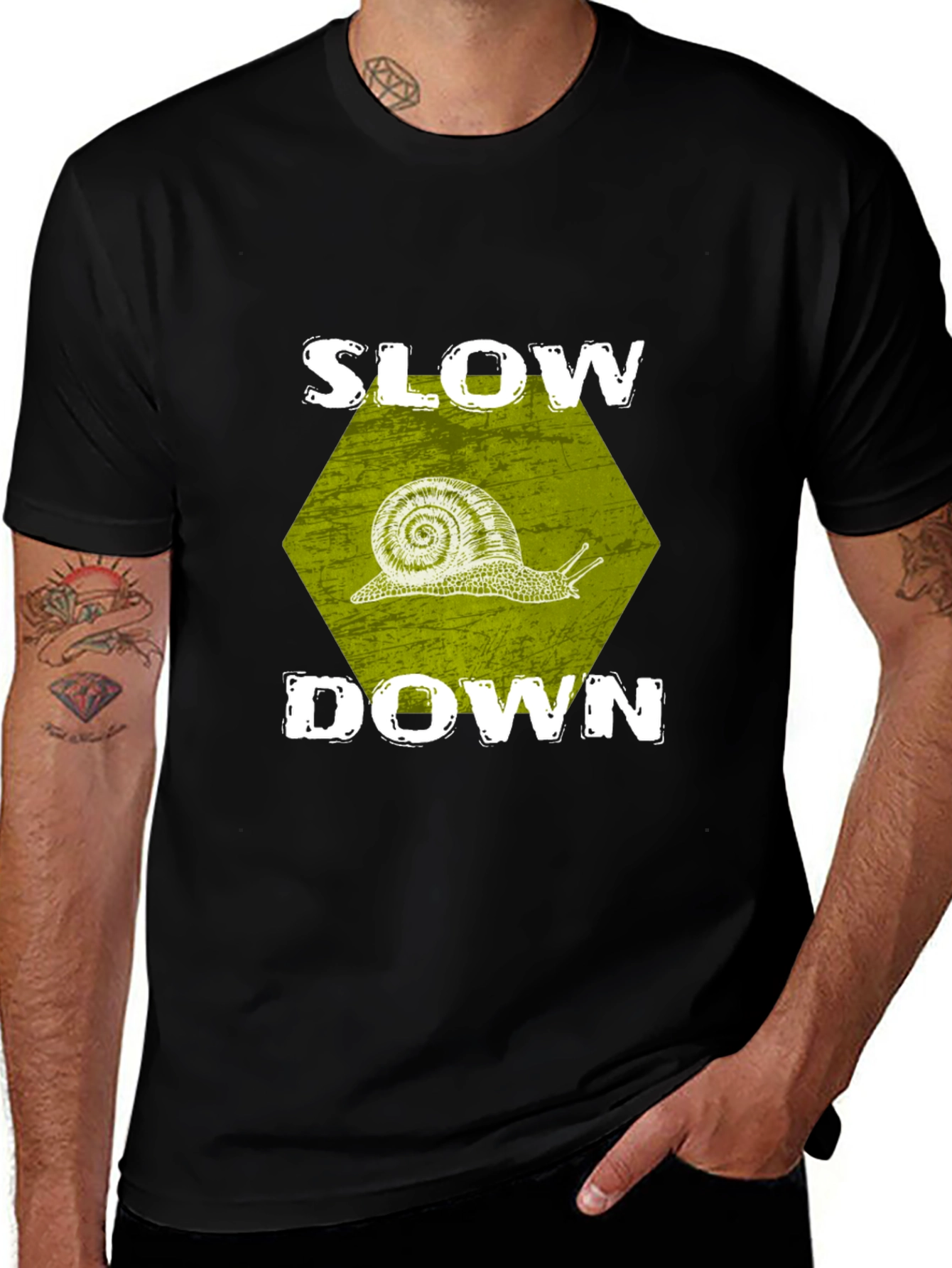 Variant 3 of Slow Down Snail Graphic Tee - Relaxed Fit