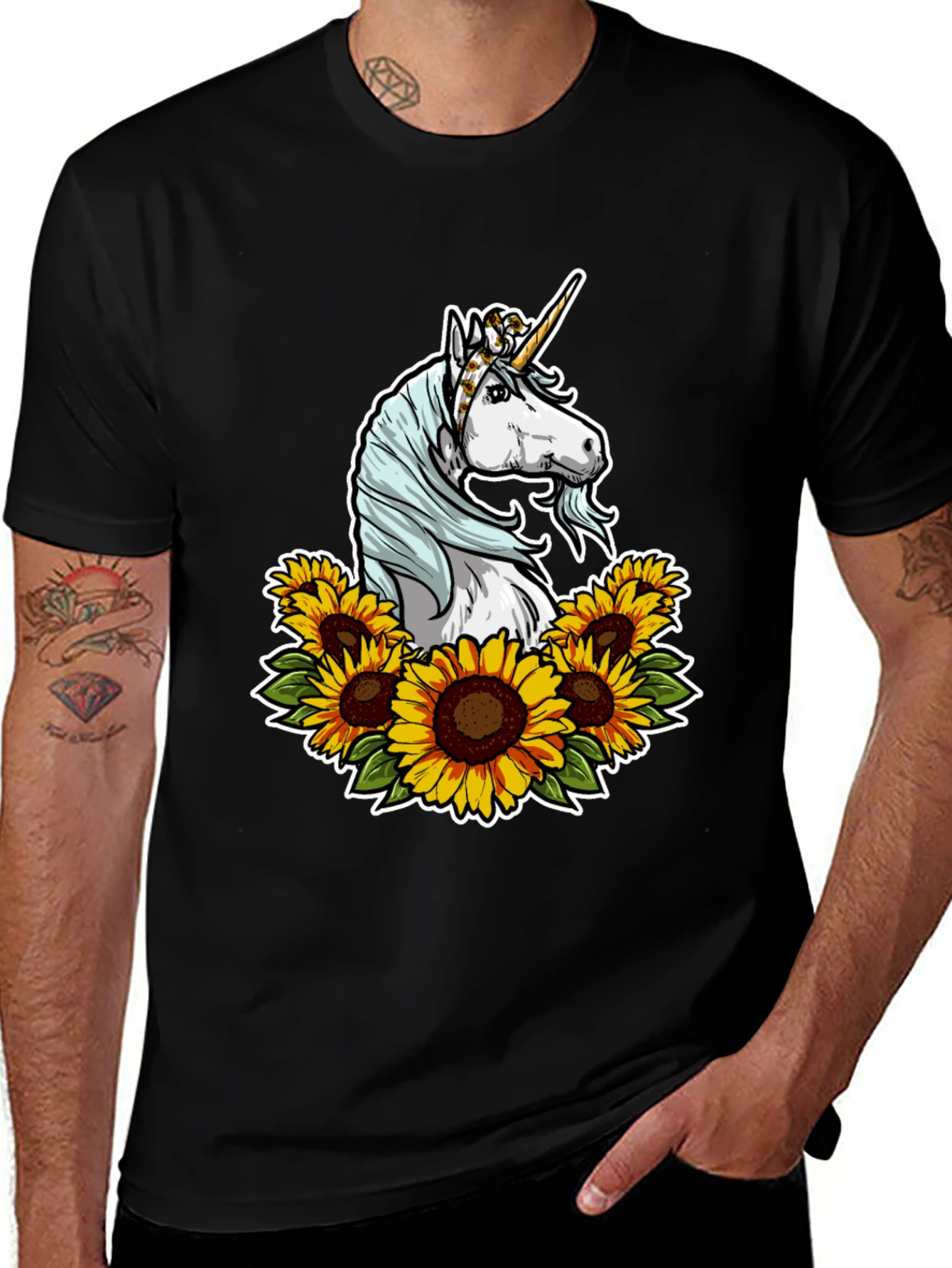 Variant 11 of Unicorn & Sunflower Graphic T-Shirt