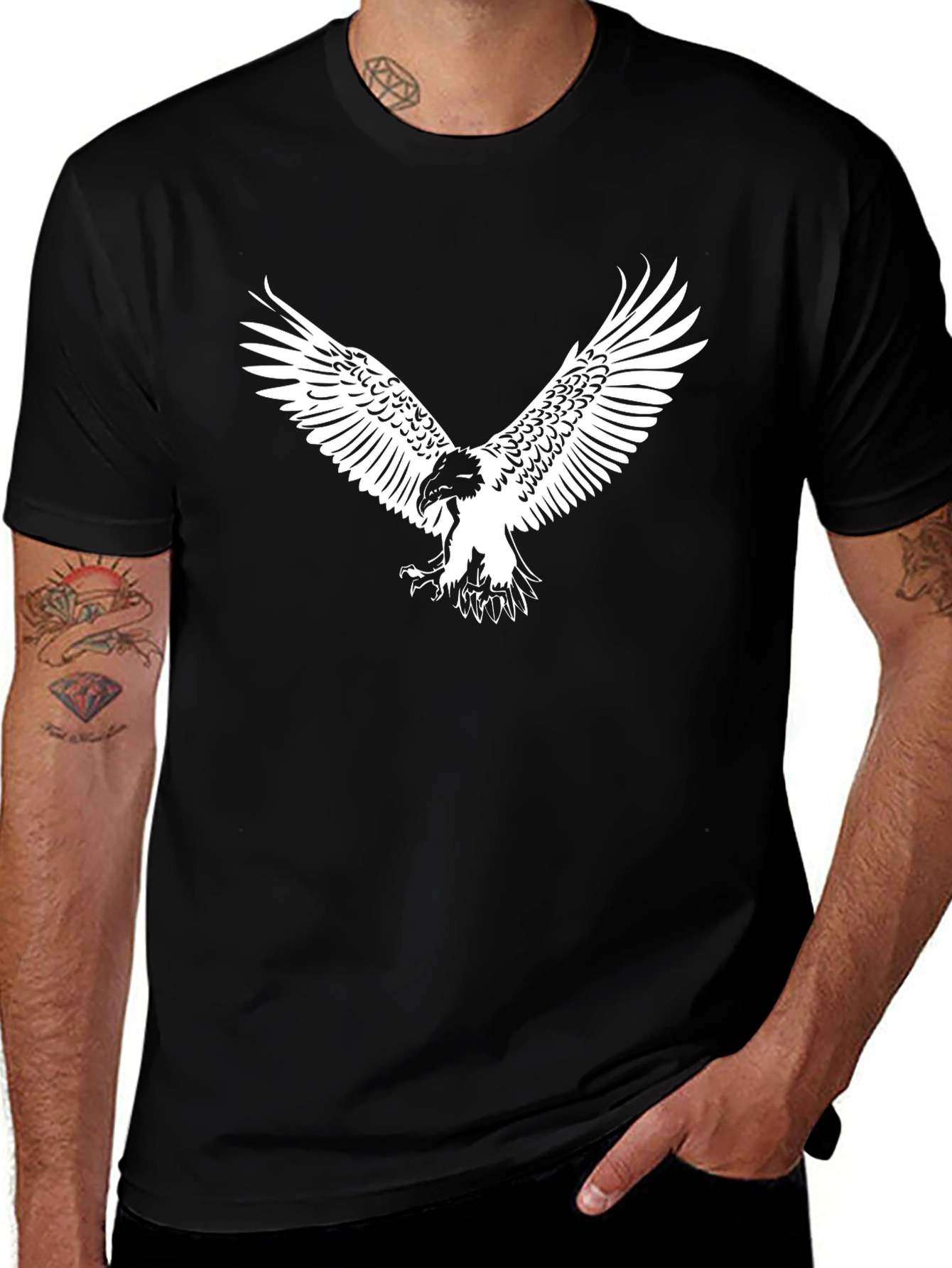 Variant 10 of Black Eagle Graphic Tee - Men's Casual Shirt