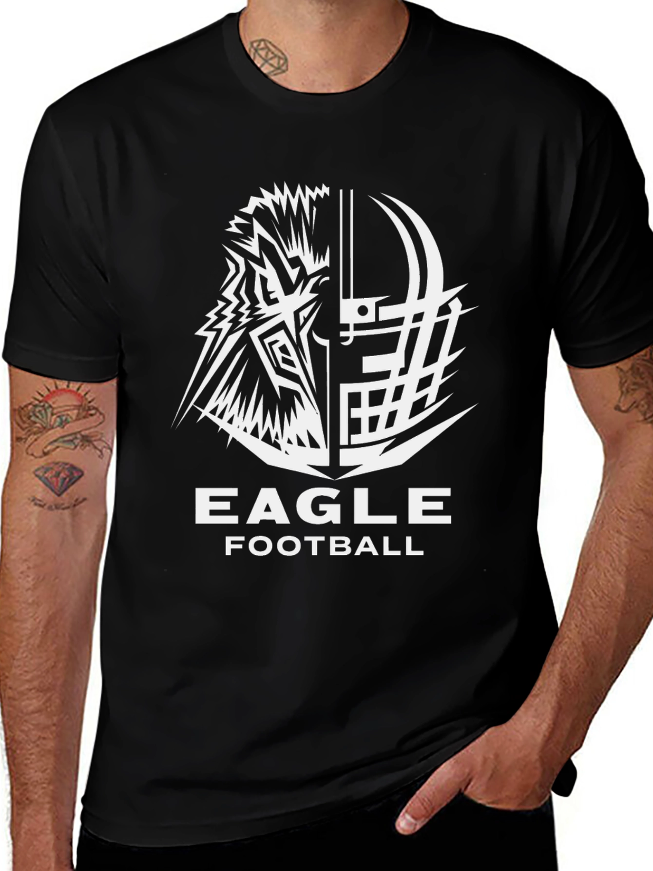 Variant 21 of Eagle Football Graphic Tee - Black