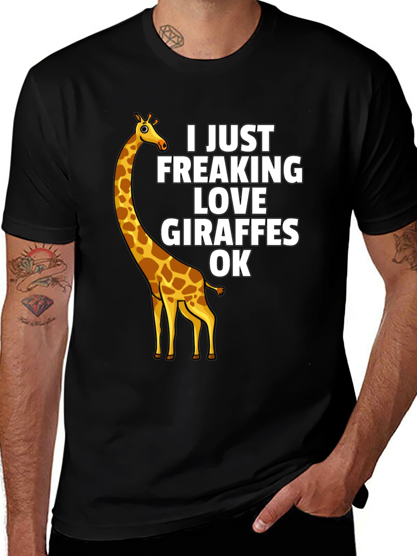 Variant 25 of I Just Freaking Love Giraffes OK - Graphic T-Shirt