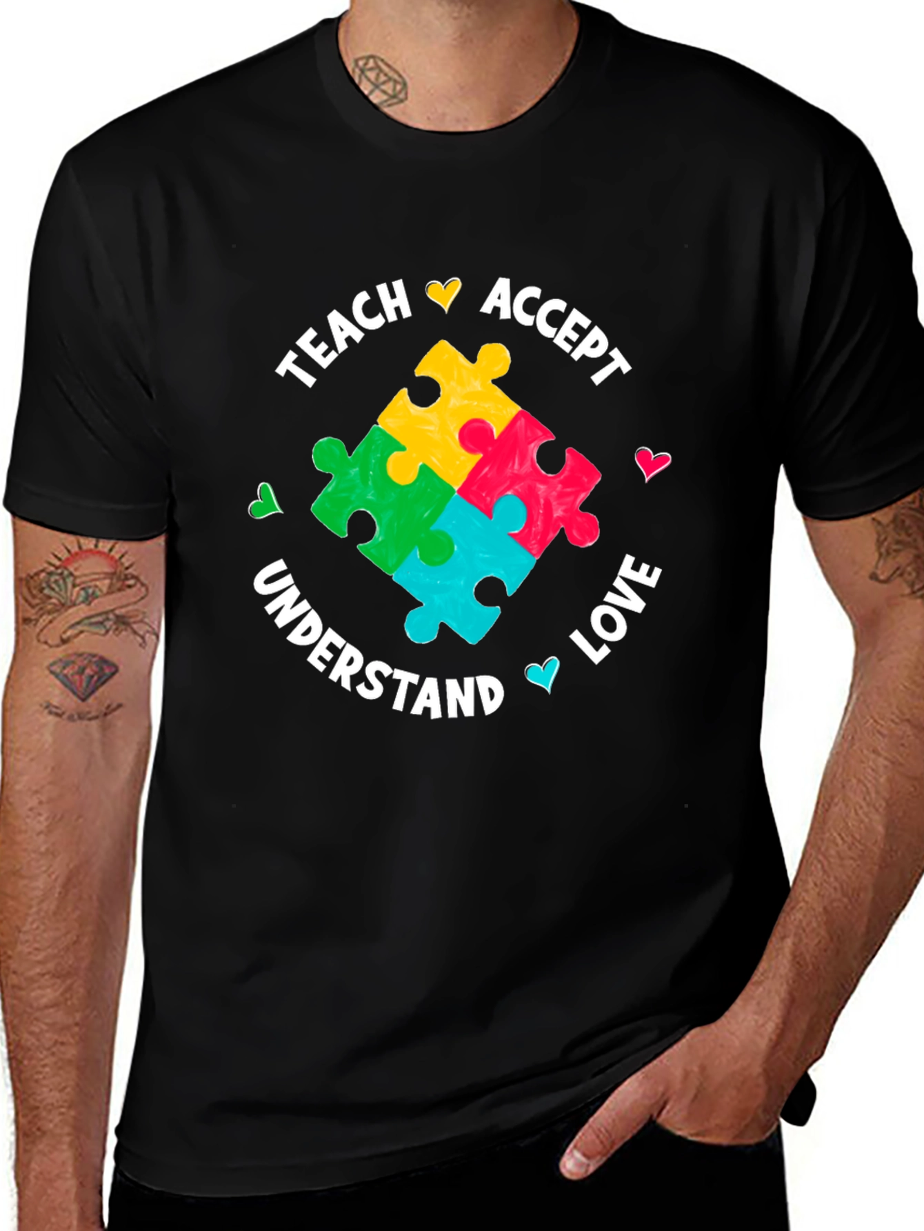 Variant 6 of Autism Awareness Tee: Teach, Accept, Love