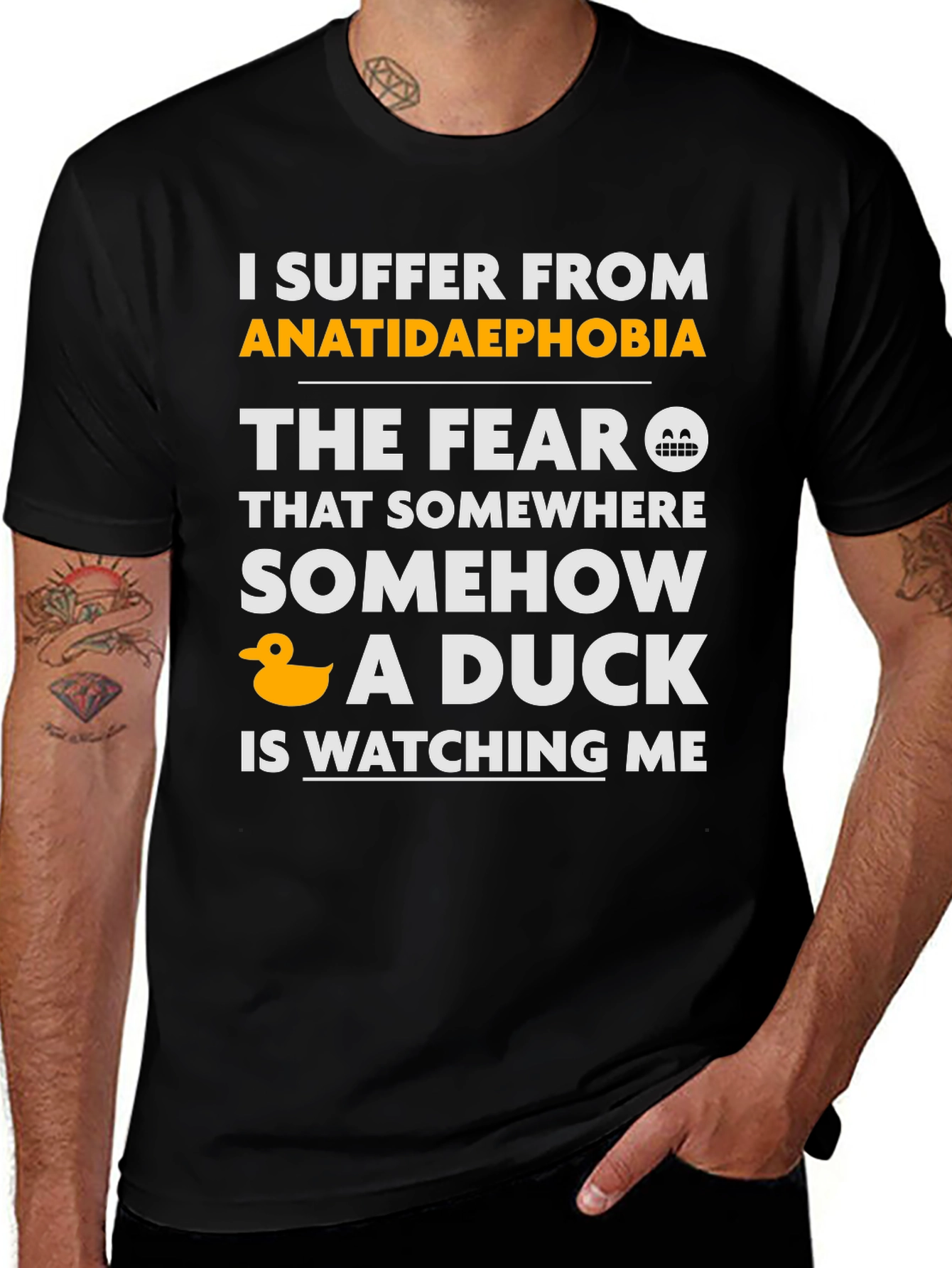 Variant 28 of Anatidaephobia T-Shirt - Fear of Ducks Funny Tee